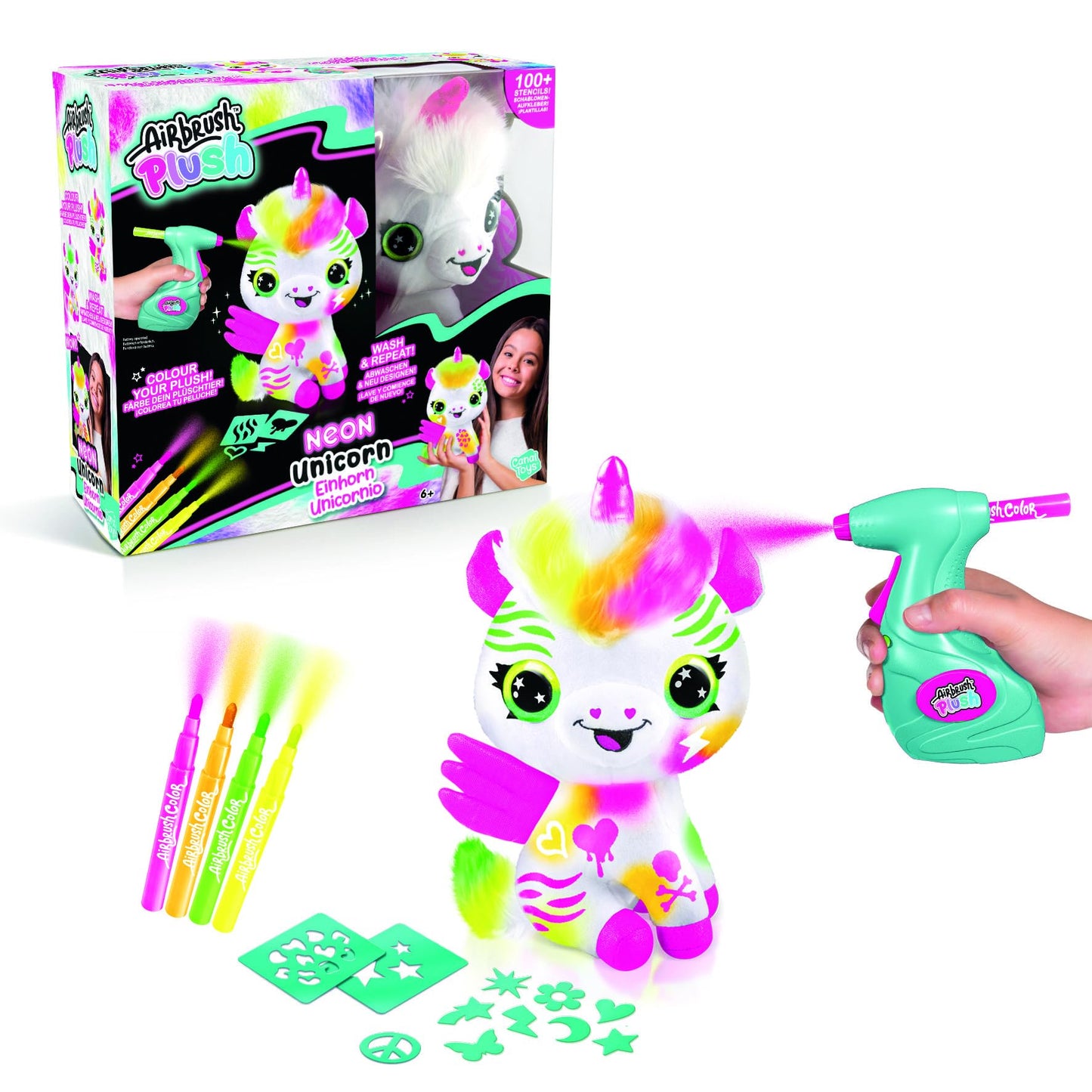 Airbrush Plush - Neon Unicorn (111024