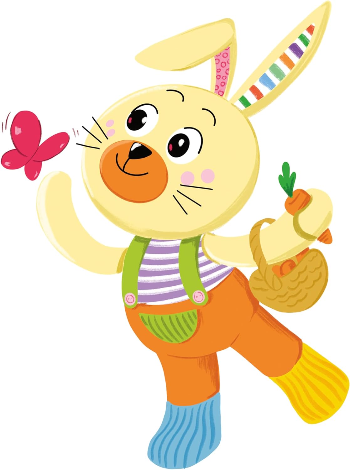Clementoni Baby Infant Plush Benny The Bunny-New Born Gift, Animal Soft, Early Development & Activity, Sensory Learning Toys, Cuddly Rabbit, Toddler 0 Months, Machine Washable, 17907, Multicolour