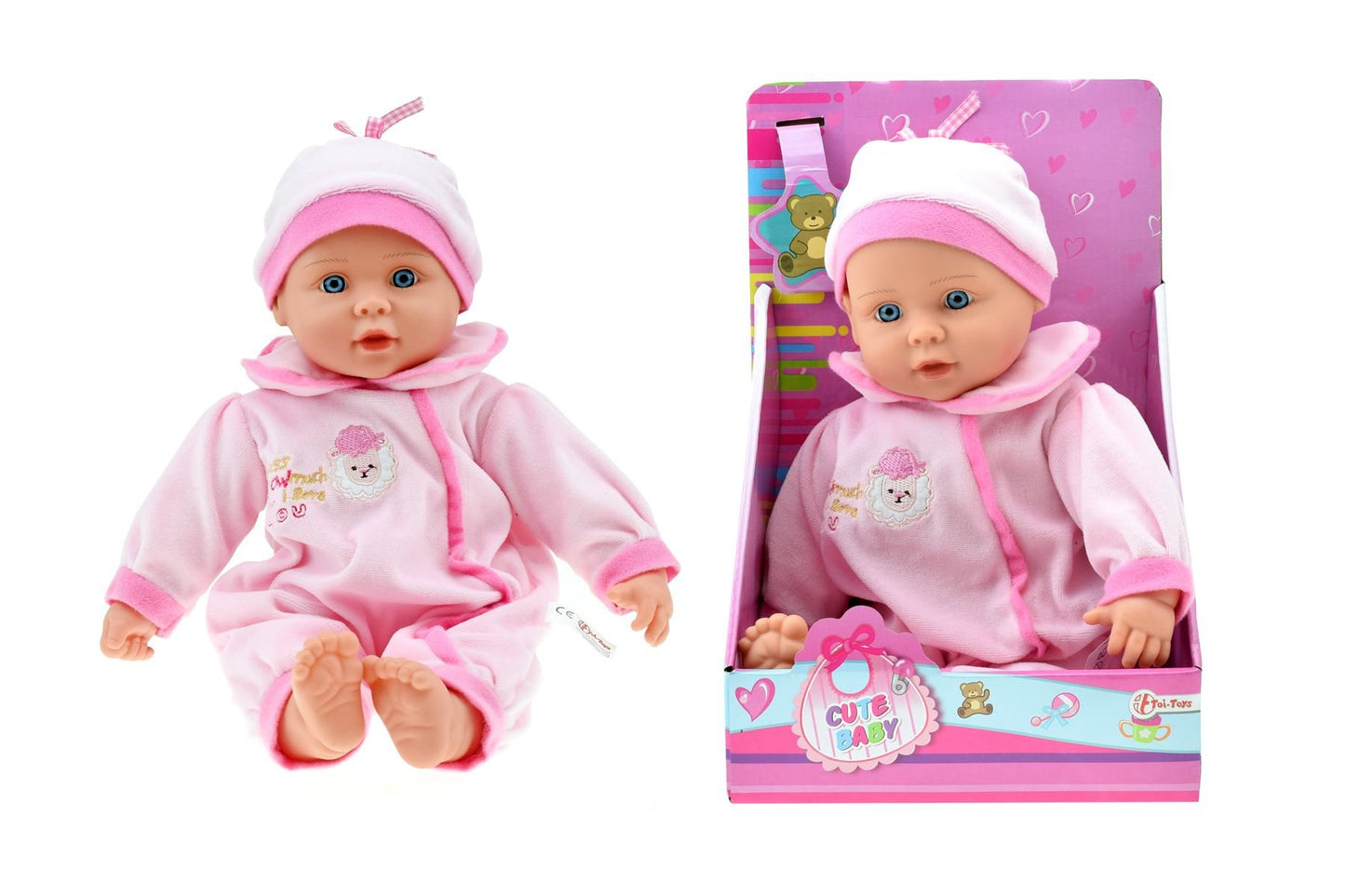 Toi-Toys 02002A Poupé Bébé dans Boîte de Fenêtre 40cm Figurine, Multicolored