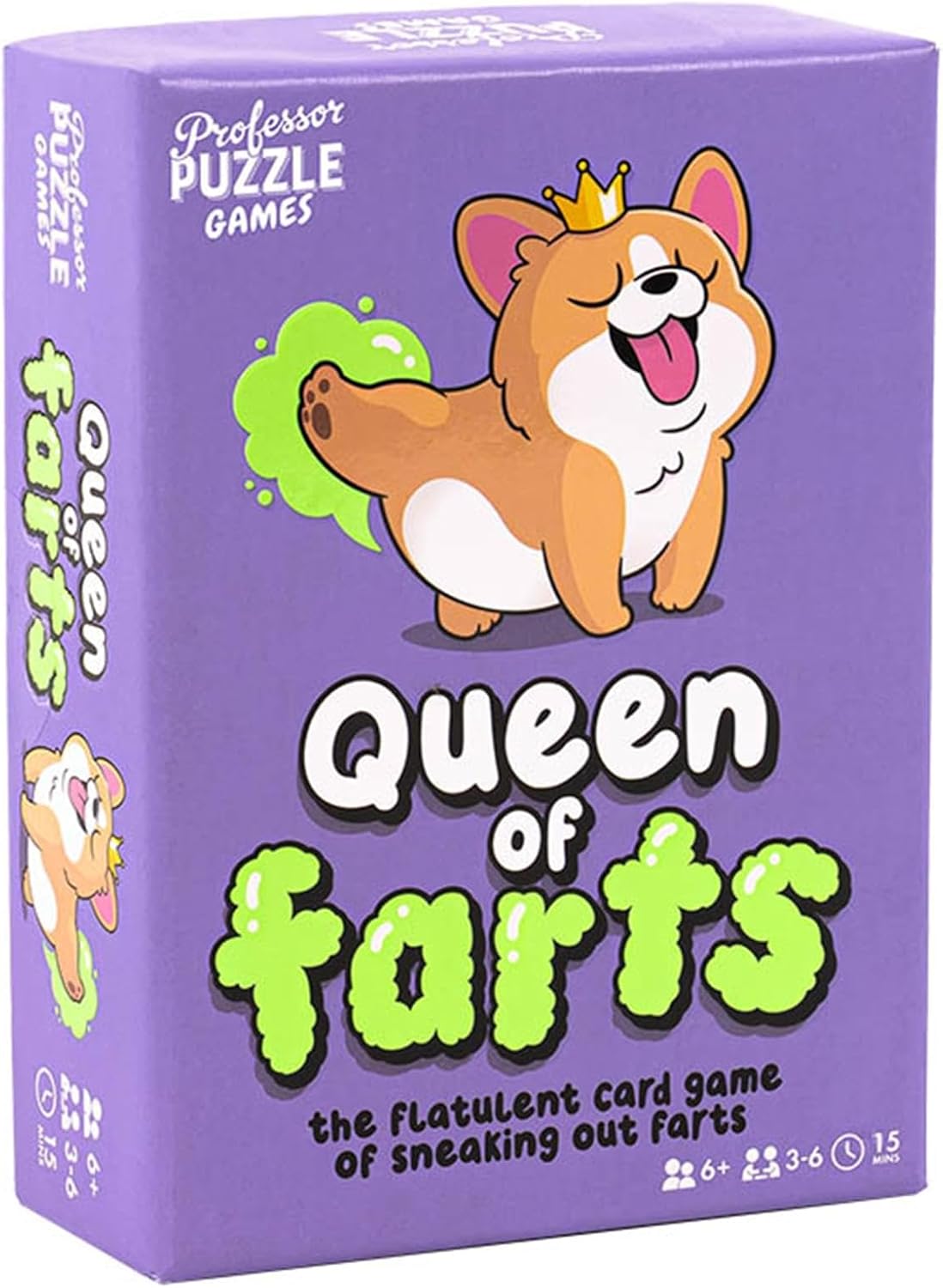 Professor Puzzle | Queen of Farts | Card Game | Ages 8+ | 3-6 Players | 15 Minutes Playing Time