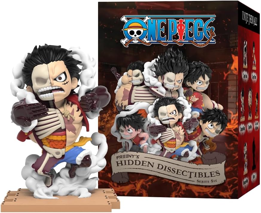 Mighty Jaxx Freeny's Hidden Dissectibles: One Piece Series 6 (Luffy Gears Edition) | Sealed Tray of 6 - Contains No Duplicates | Blind Box Toy Collectible Figurines