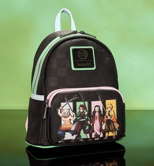 Loungefly Backpacks Aniplex Demon Slayer Group Mini Backpack Black/Charcoal