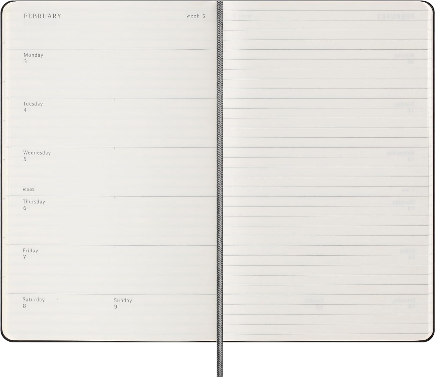 Moleskine weekly planner 2024-2025, Weekly Planner 18 Months 2025, With Space For Notes, With Hard Cover And Elastic Closure, Large Format 13 x 21 cm, Color