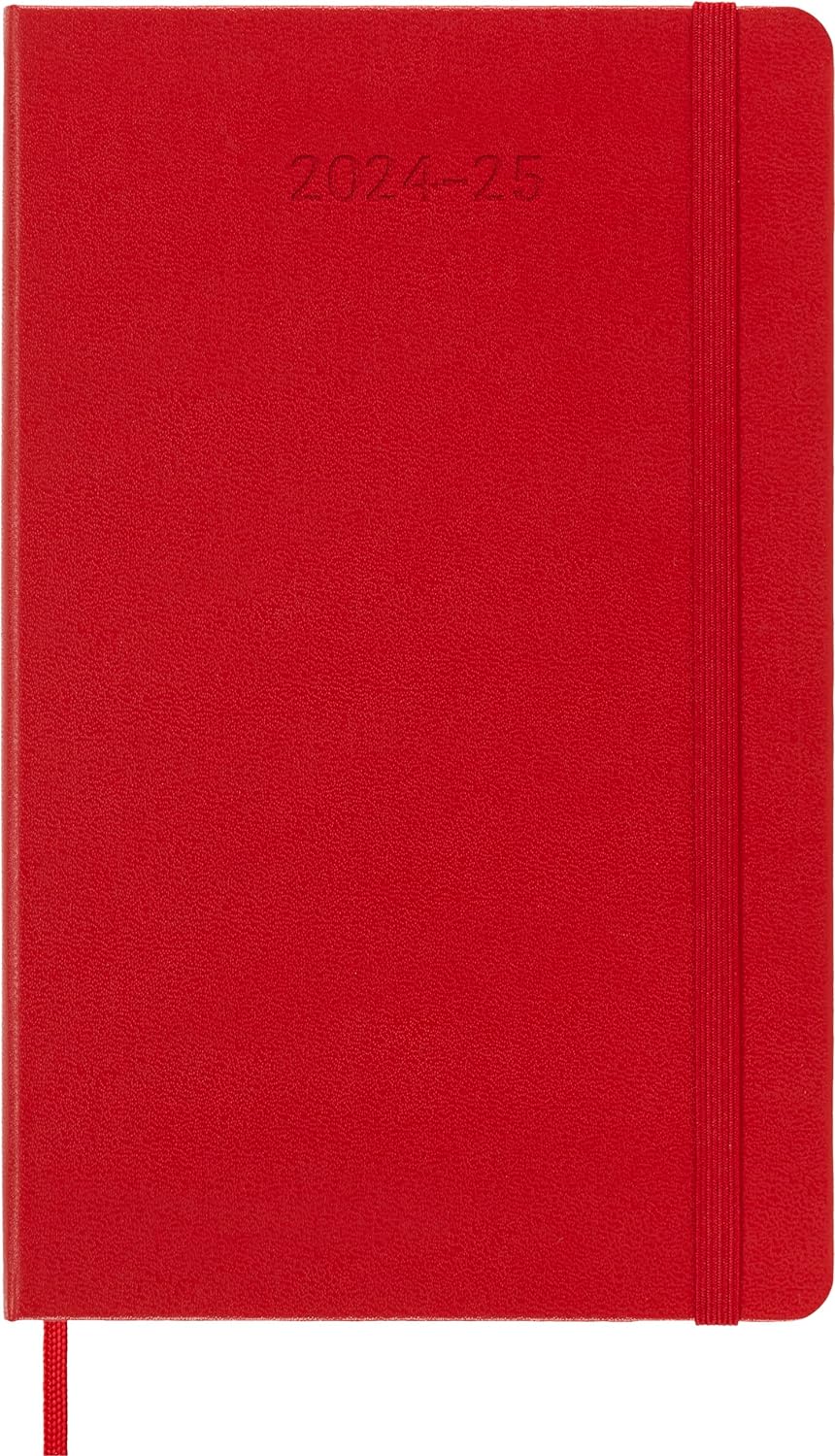 Moleskine Weekly Planner 2024-2025, Weekly Planner 18 Months 2025, With Space For Notes, With Hard Cover And Elastic Closure, Large Format 13 x 21 cm, Color