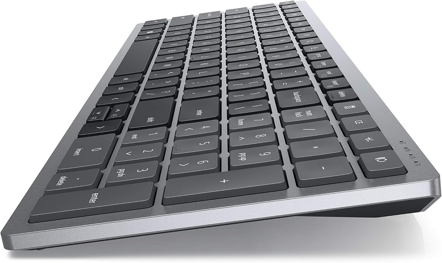 DELL KM7120W clavier Souris incluse RF sans fil + Bluetooth QWERTY US International Gris, Titane