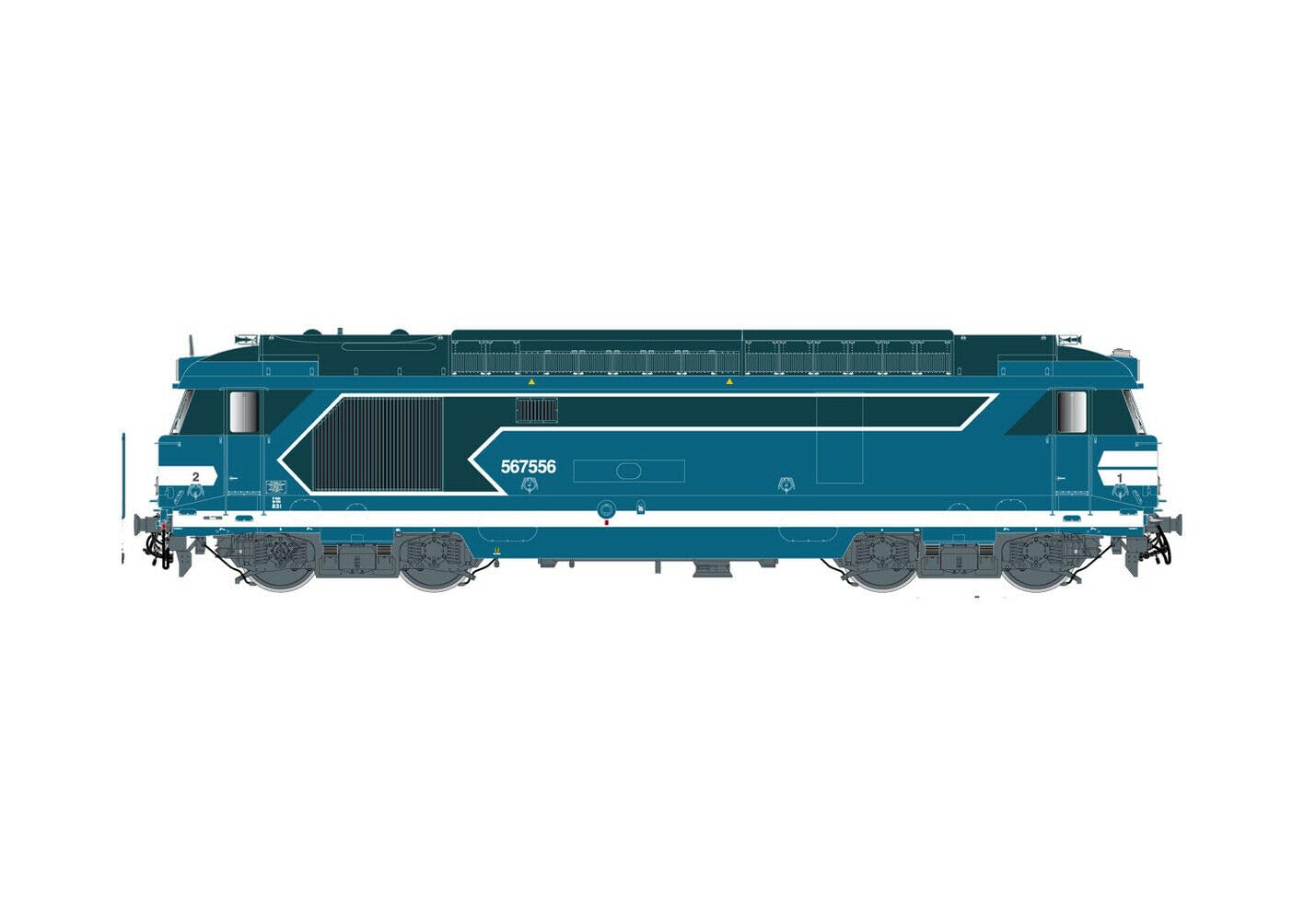 Jouef HJ2446 SNCF, BB 567556 Diesellokomotive, Flache Seitenseiten, Blaue Lackierung mit Casquette-Logo, ep. V Loco - Diesel