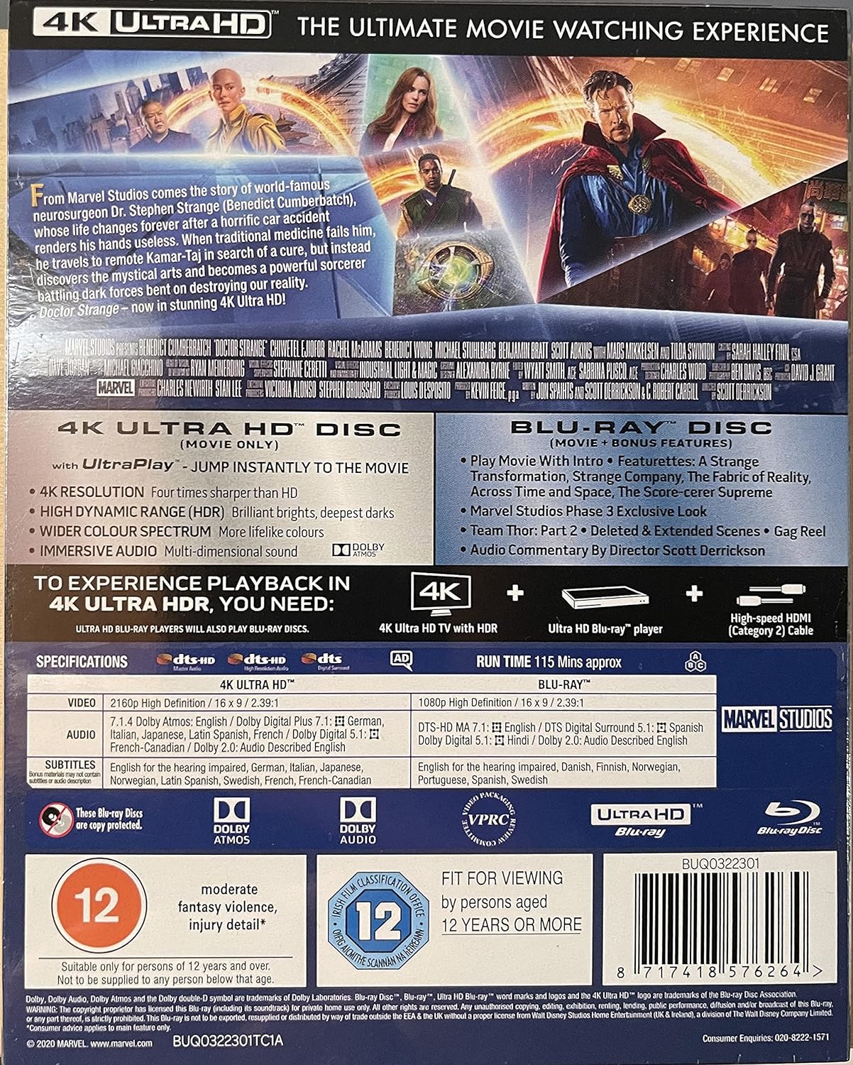 DOCTOR STRANGE 4K ULTRA HD COLLECTORS MONDO EDITION #41 STEELBOOK / INCLUDES BLU RAY