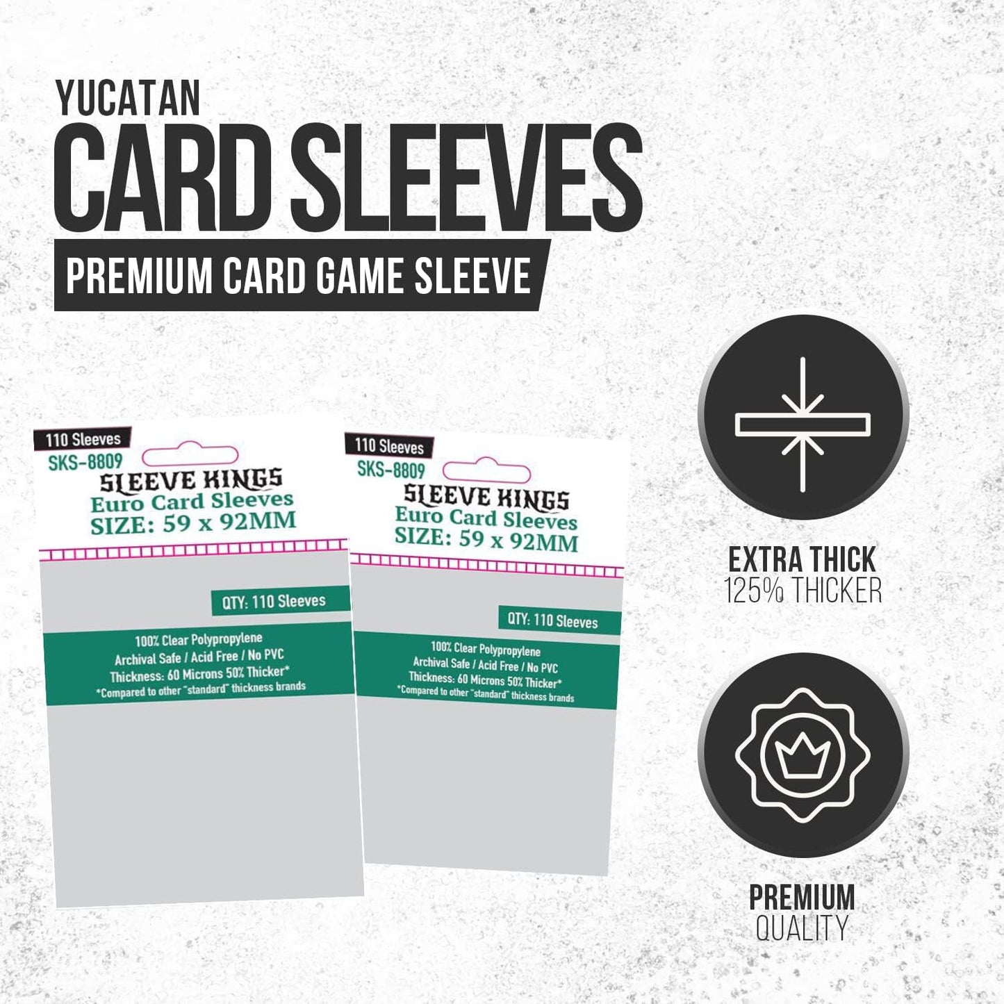 Sleeve Kings Euro Card Sleeves (59 x 92 mm) - 110 Pack, 60 Microns