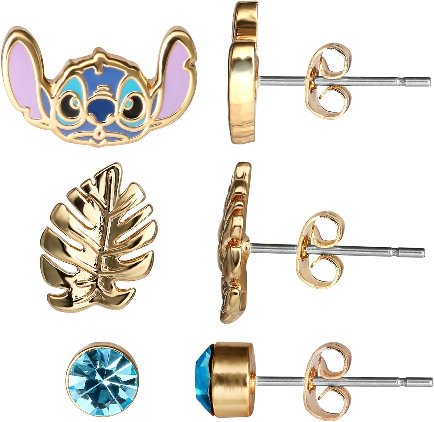 Disney Lilo & Stitch Blue and Gold Coloured 3 Piece Earring Set SF00262YRQL.PH