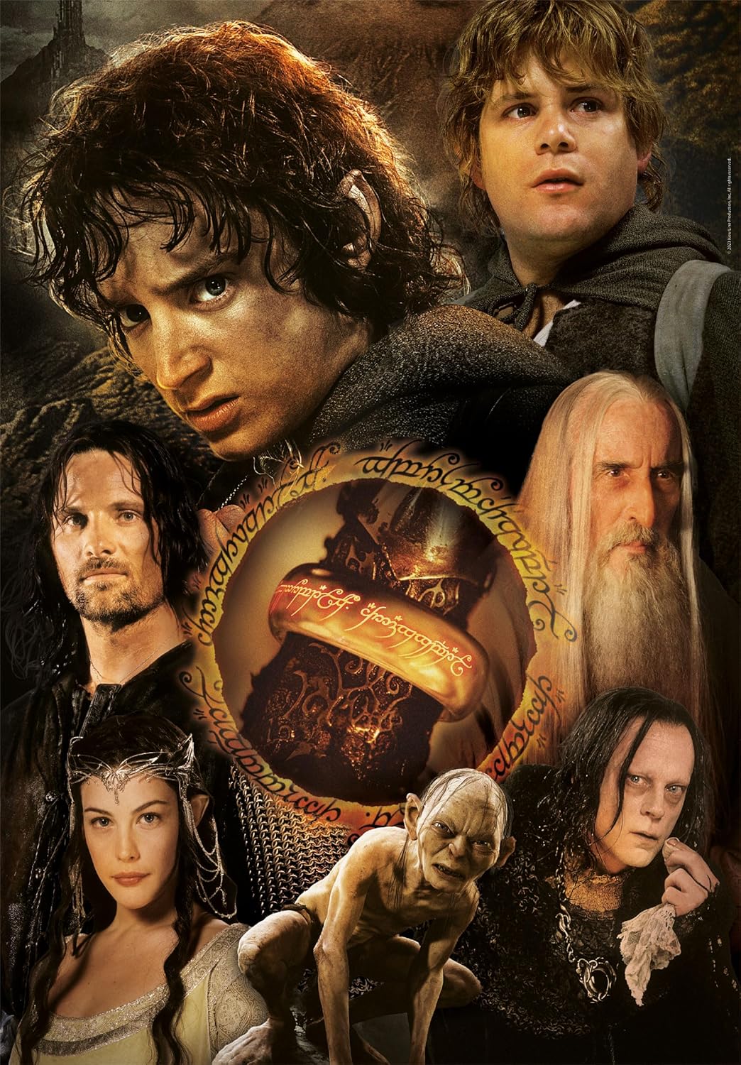 Clementoni Lord of the Rings Rings - 1000 Pieces, Poster Included, Famous Movie Puzzle, Fun for Adults, Made In Italy, 39907, Multicoloured