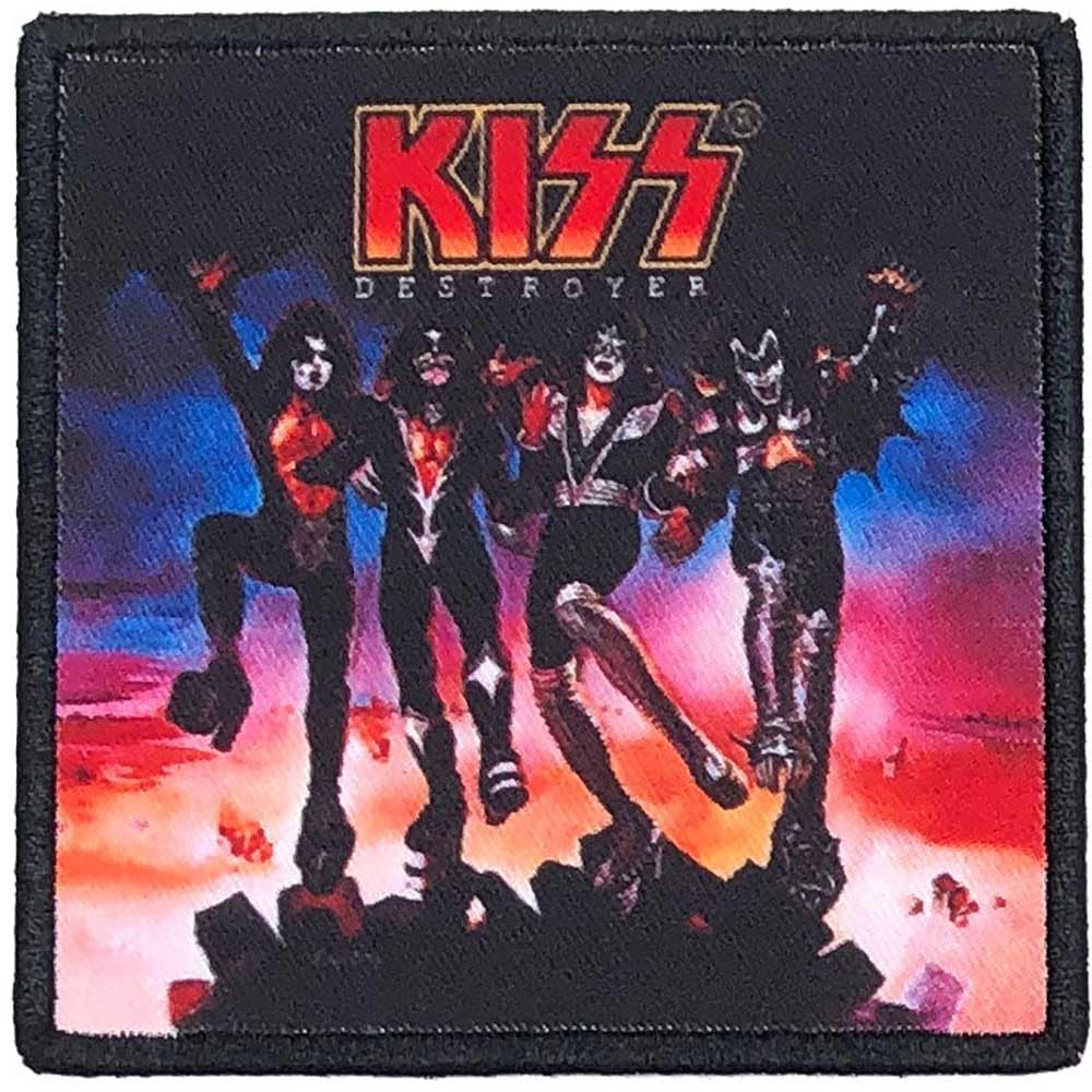 Kiss Patch Destroyer Album Cover Band Logo Official Black Printed Iron On Einheitsgröße