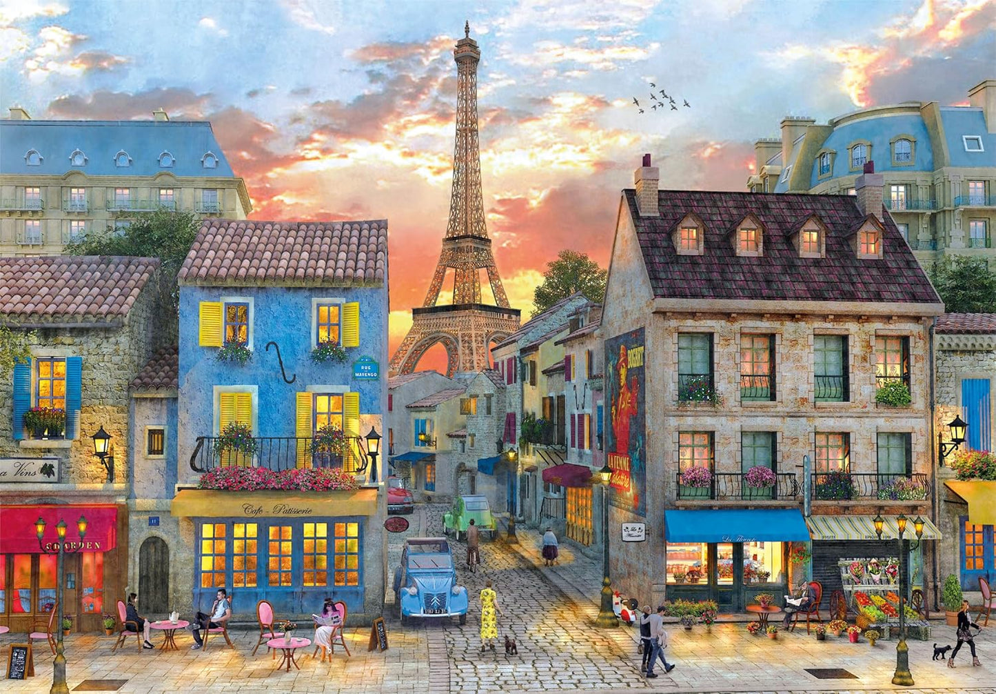 Clementoni 39820 Jigsaw Collection-Streets 1000 Pieces-Puzzle for Adults 14-99 Years, Gift for Men/Women, City, Paris, France, Made in Italy, Multicolor