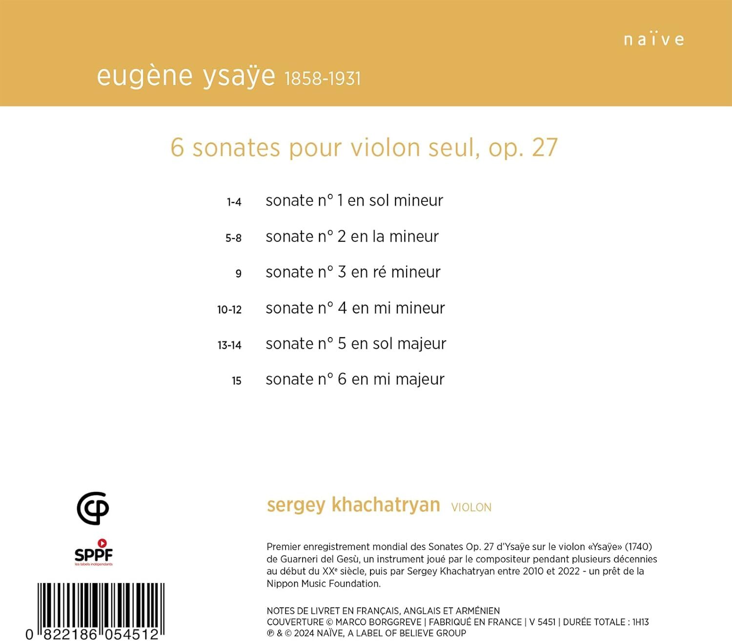 Ysaÿe: VI Sonatas