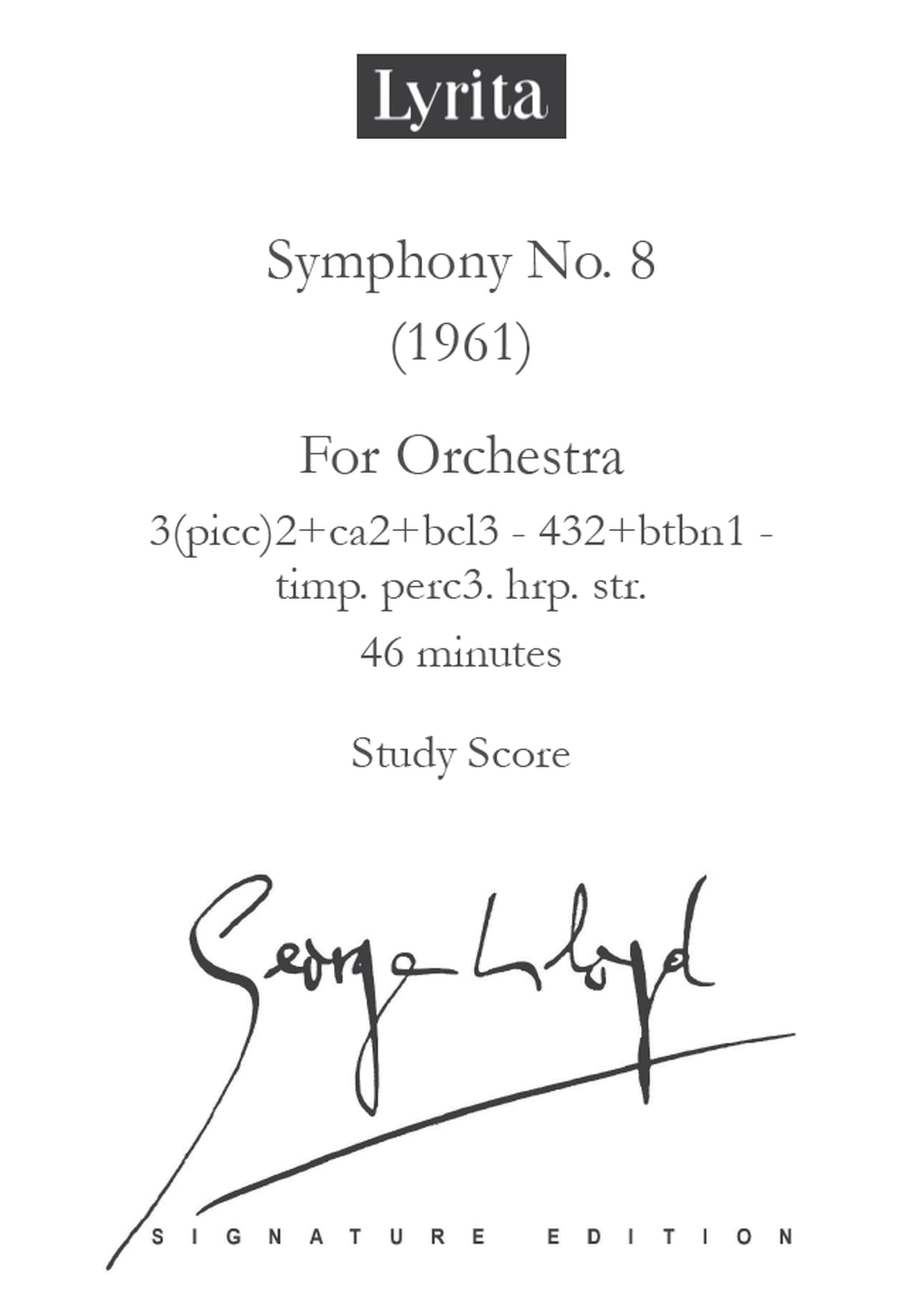 Lloyd: Symphony No. 8 - Study Score
