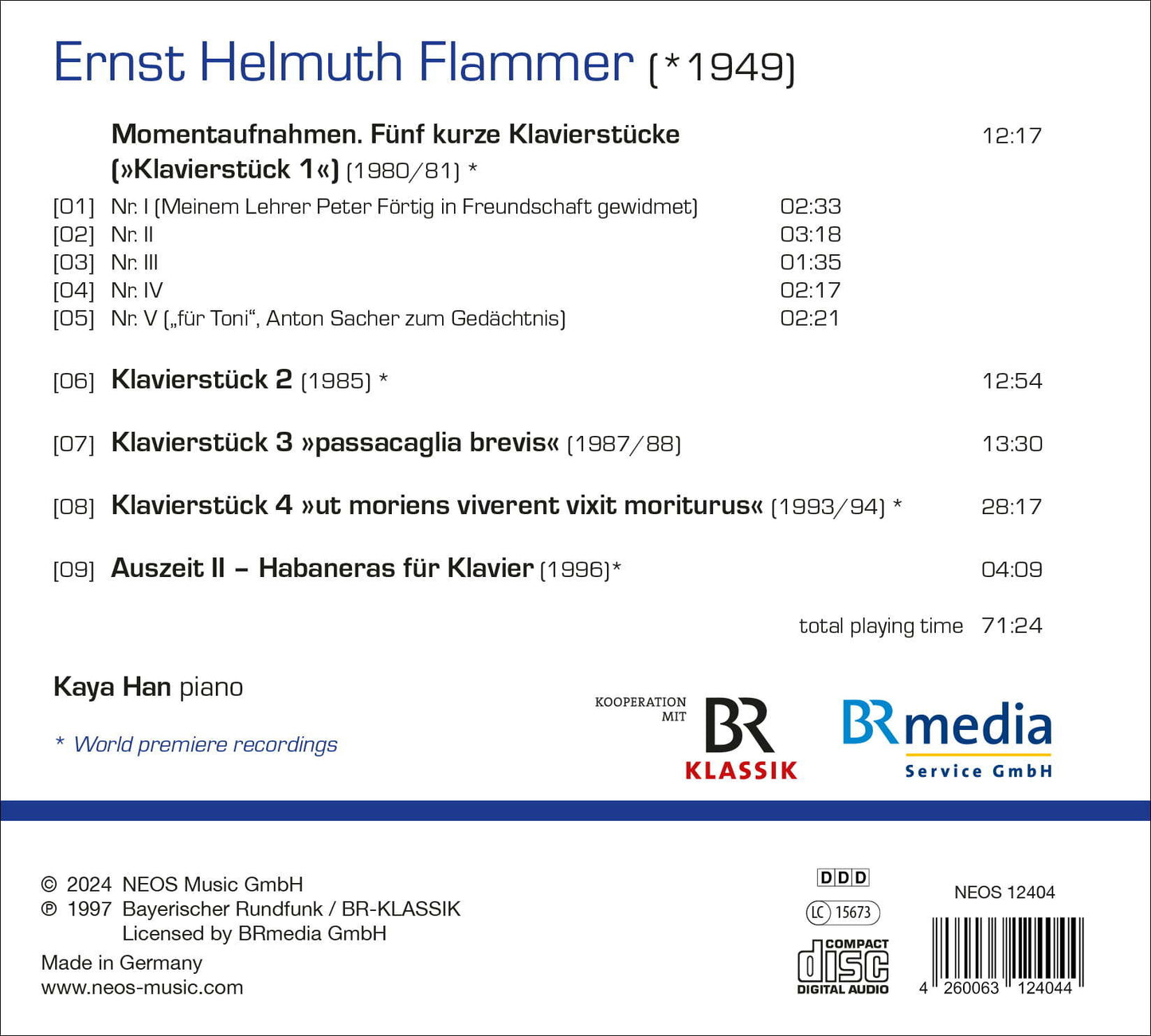 Ernst Helmuth Flammer: Early Piano Pieces