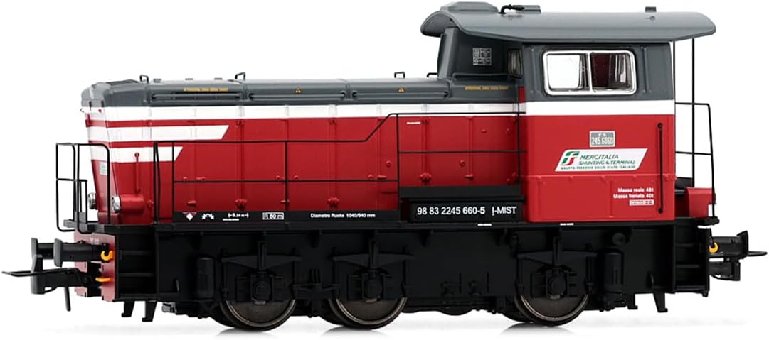 Mercitalia S&T, Diesel Shunting Locomotive Class 245, Red/Dark Grey Livery With White Stripes, Ep. Vi