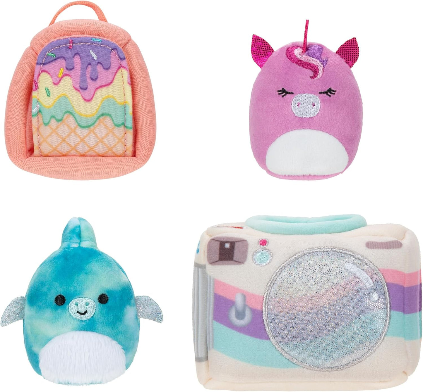 Squishville SQM0515 Accessory Set Weekend Trip Super Soft Mini Squishmallows 5 cm Plush Figures with Accessories