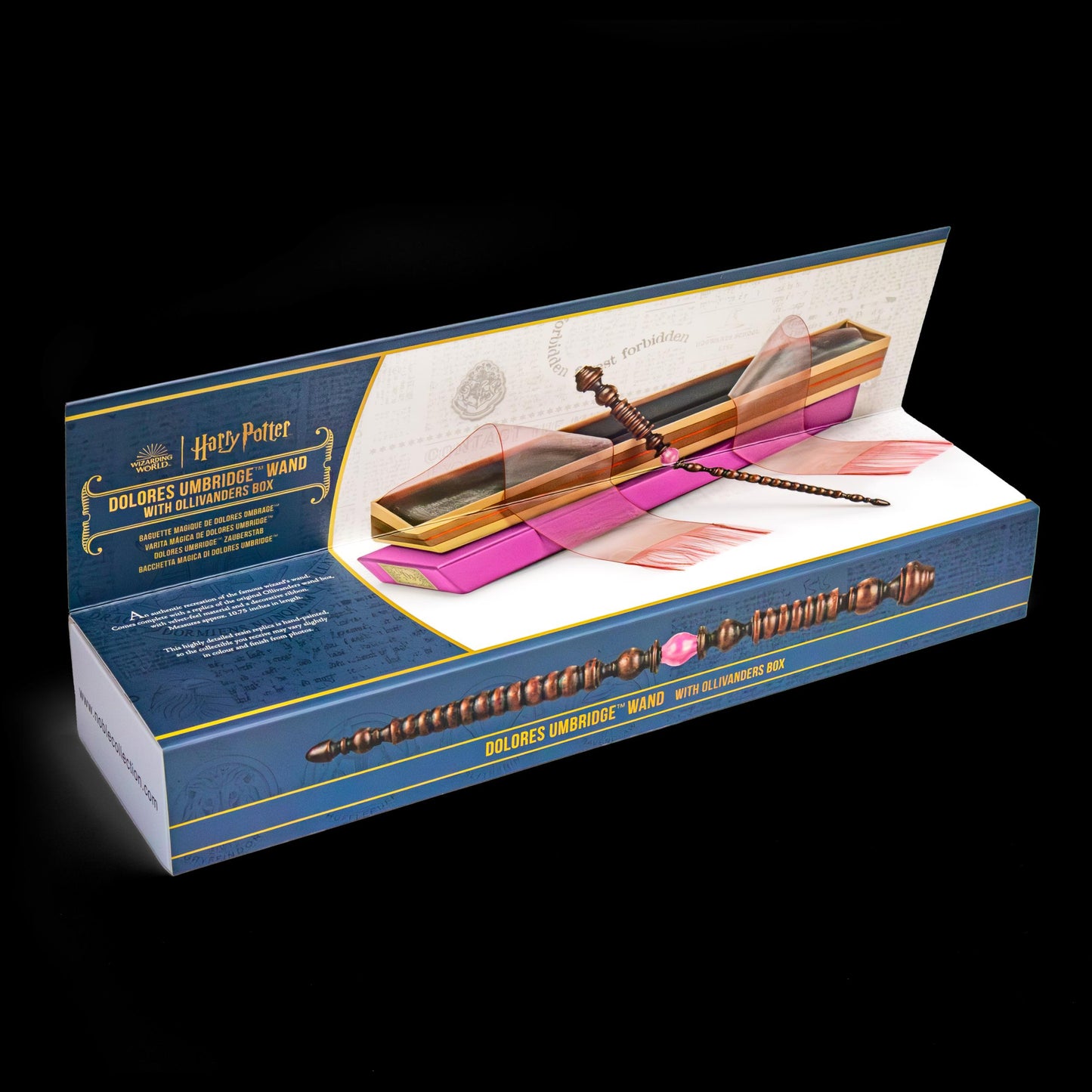 Dolores Umbridge wand in Ollivander's box. Harry Potter. The Noble Collection.