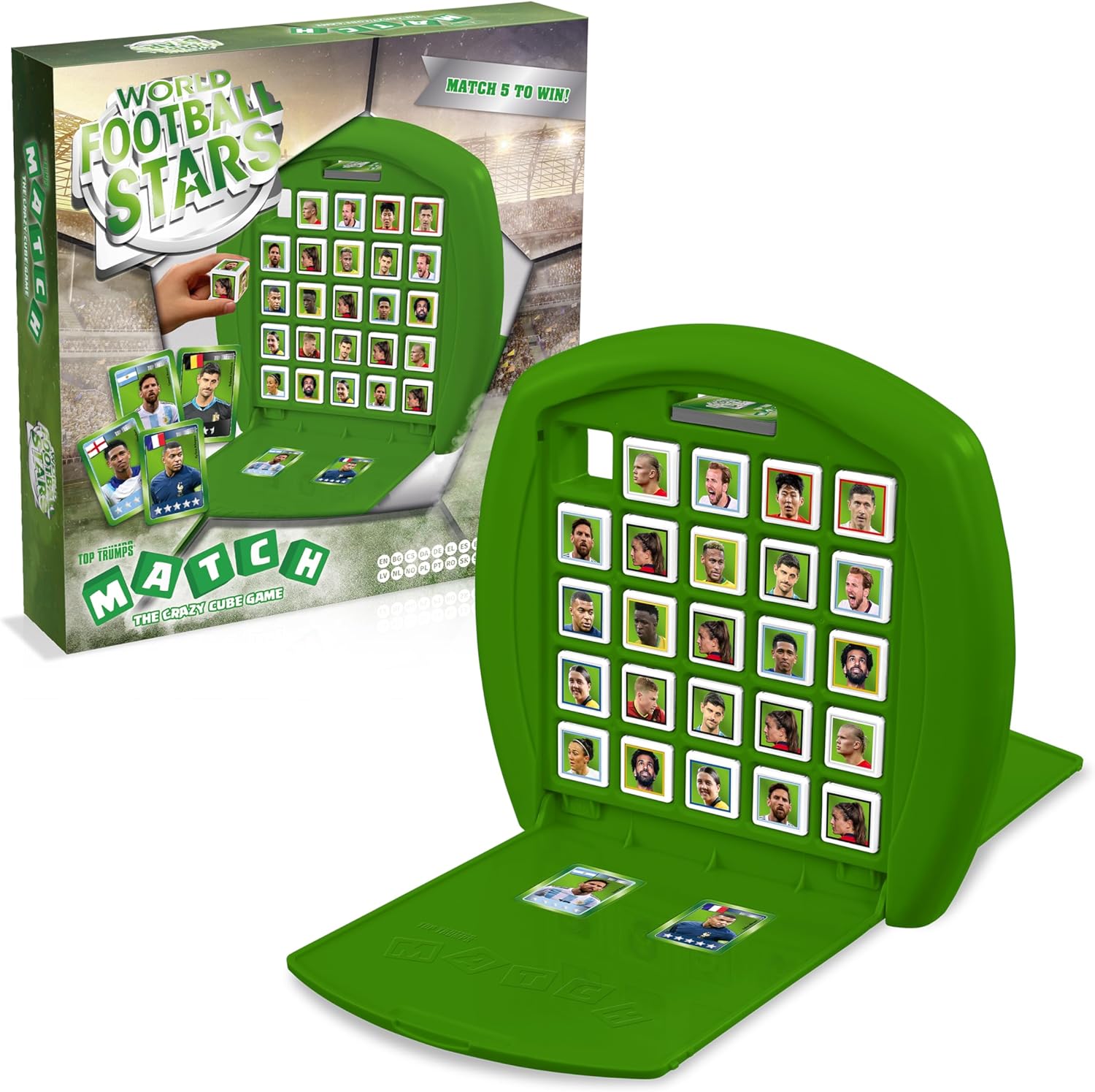Top Trumps Match Game World Football Stars – Familien-Brettspiele für Kinder und Erwachsene, passendes Spiel und Memory-Spiel, lustige Spiele für zwei Spieler, Erinnerungen und Lernen