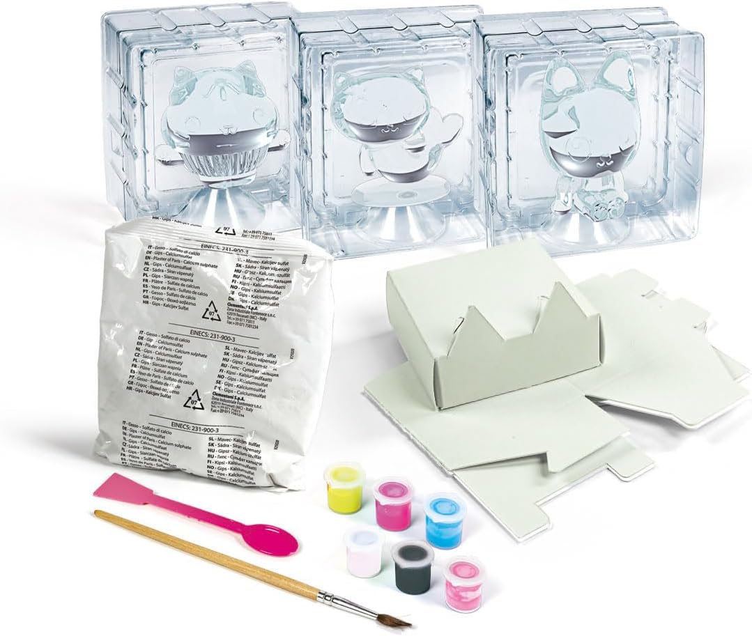 Clementoni 18798 Gabby'S Dollhouse Chalk Creations Game for Creating Plaster Sculptures, Creative Activities, Painting, Laboratory for Girls, 6 Years, Made in Italy, Multicoloured