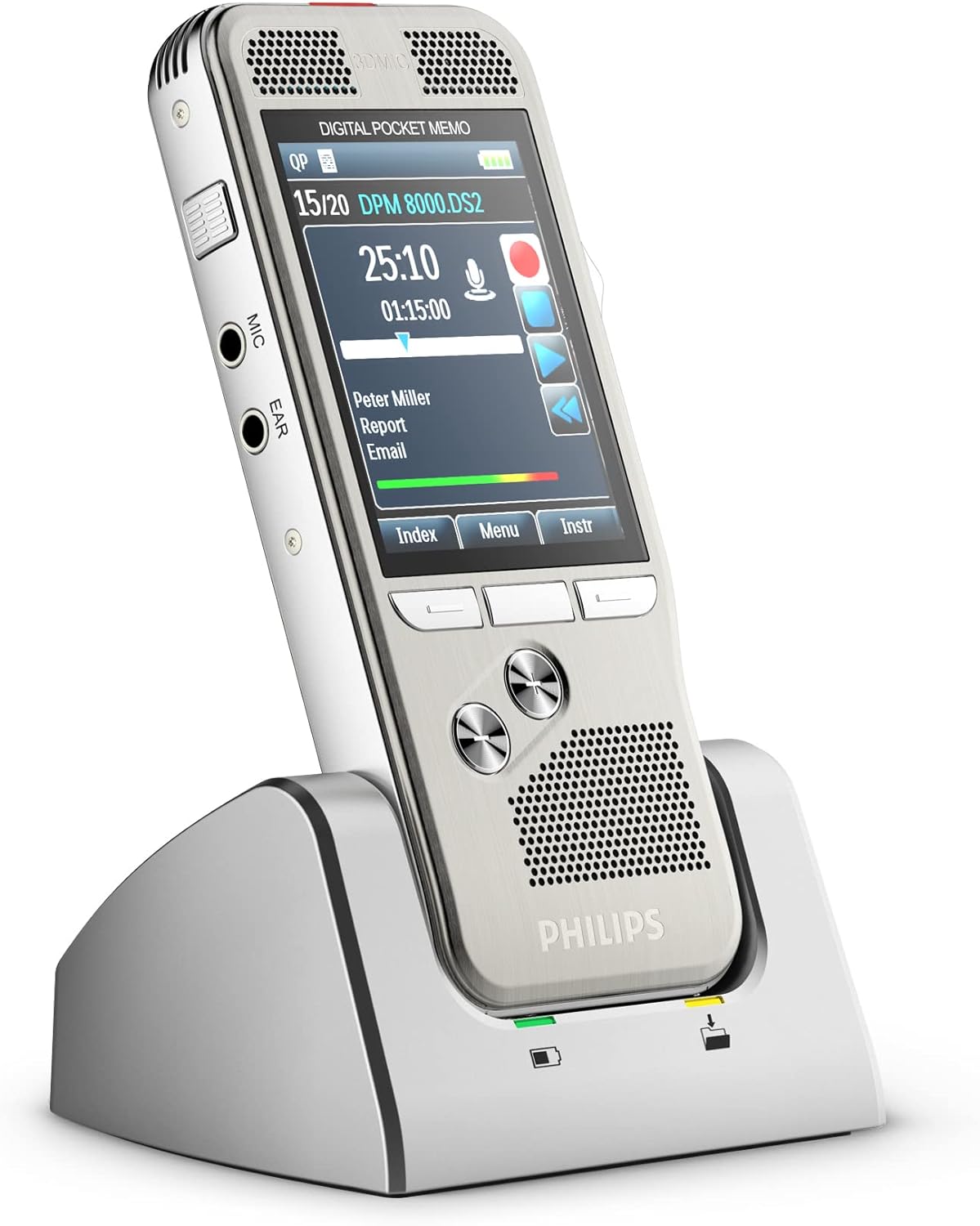 Philips ACC8120 Pocket Memo docking station for DPM8000, DPM7000 and DPM6000 series, silver