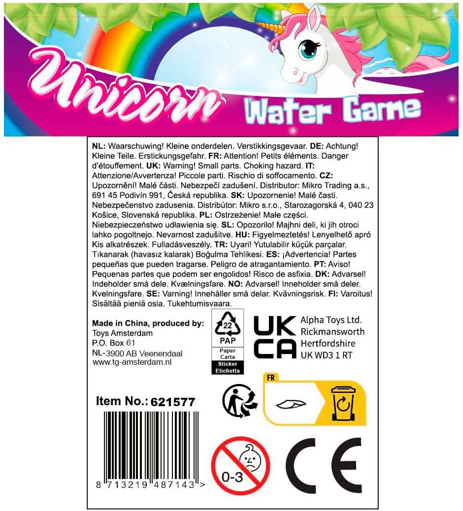 Unicorn Water Patience Play Toy 15.5x7cm Unicorn Game