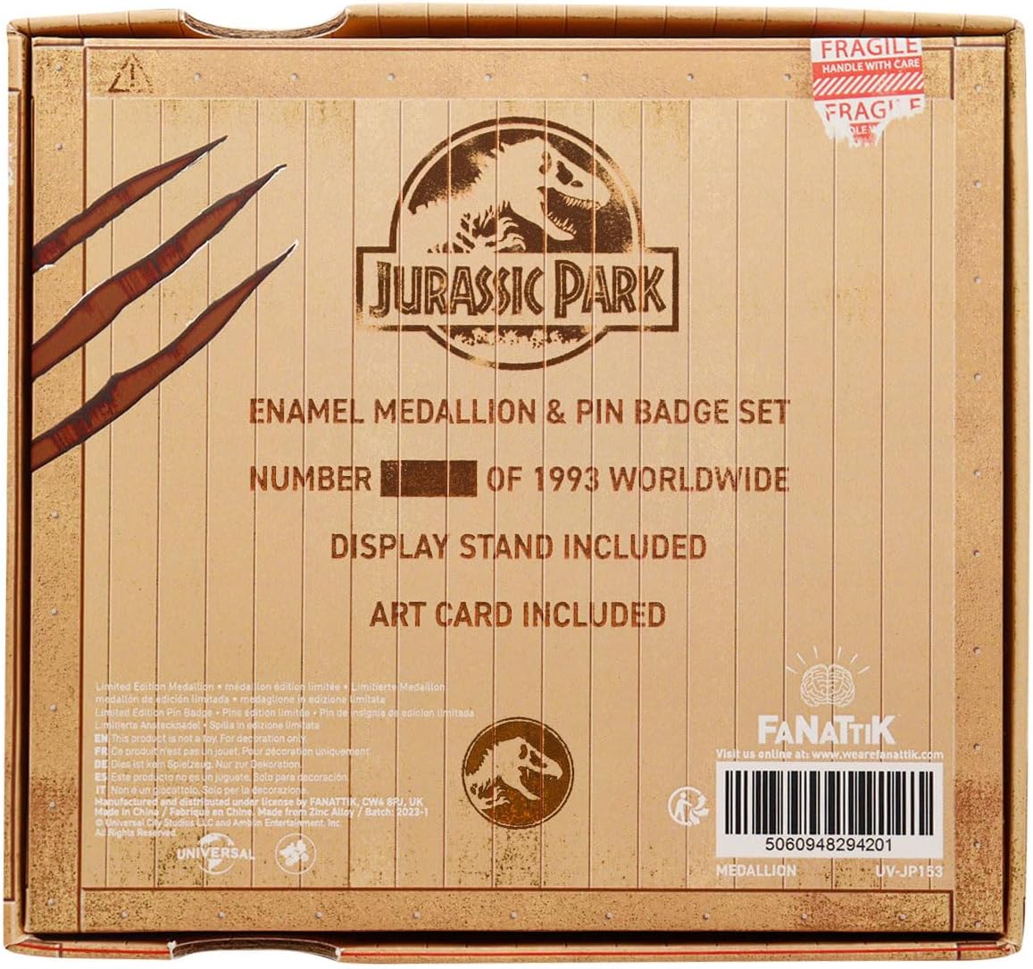 Jurassic Park Medallion and Pin Set