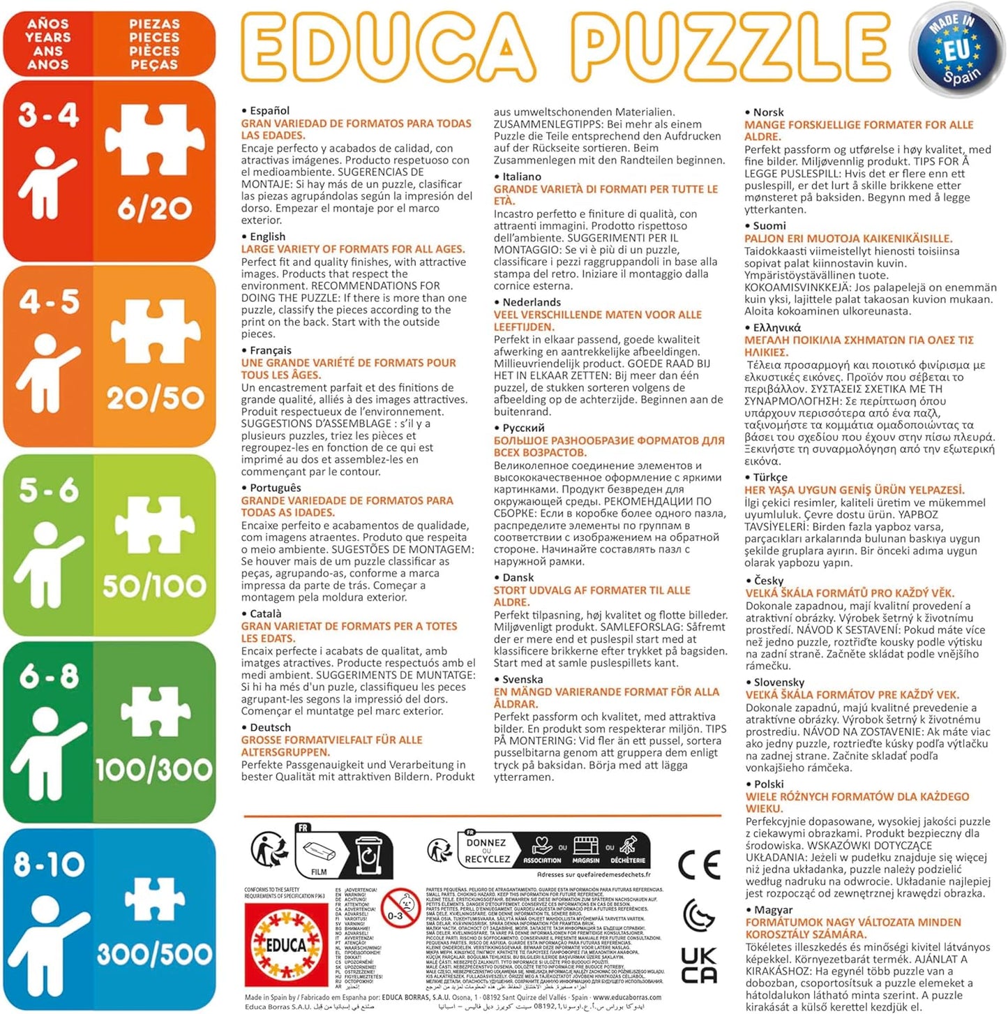 Educa - Fantasiewelt. 2 Puzzle mit 48 Teilen, die jeweils aus perfekt fertiggestellten großen Teilen bestehen, so DASS Seine Manipulation einfach und sicher ist (19993