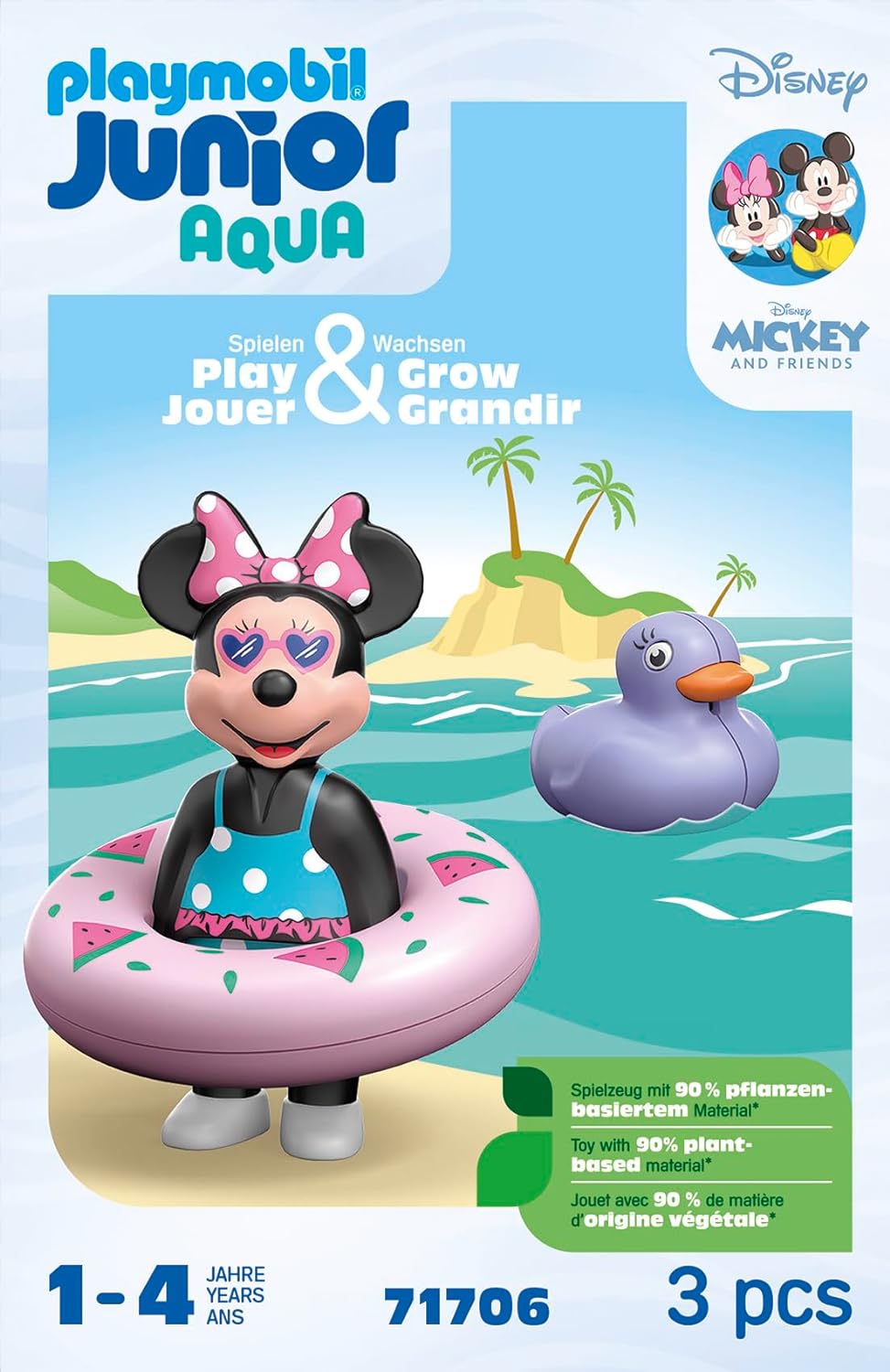 PLAYMOBIL JUNIOR | Disney | Minnie Maus' Strandausflug | nachhaltiges Spielzeug aus biobasierten Kunststoffen | für Kinder ab 1 Jahr | 71706