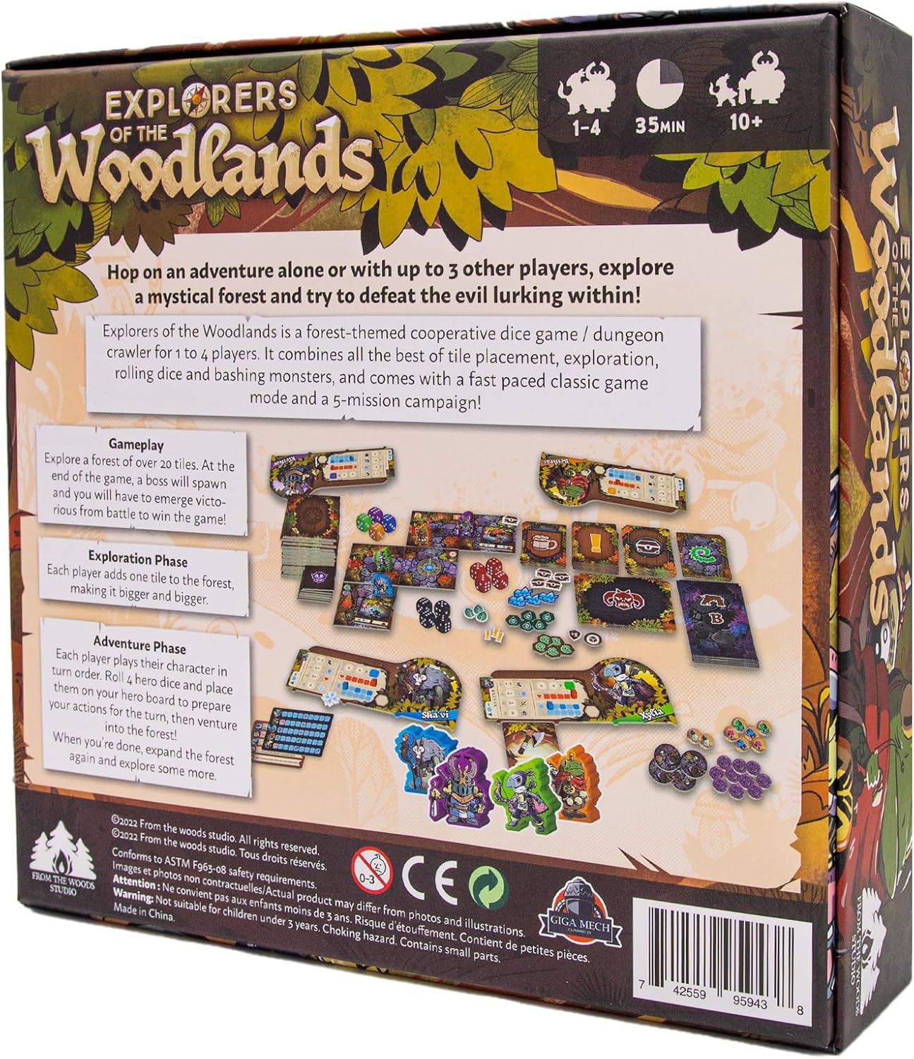 Giga Mech Games Explorers of The Woodlands - One to Four Heroes Explore a Mystical Forest and Try to Defeat The Evil Lurking in! (14+