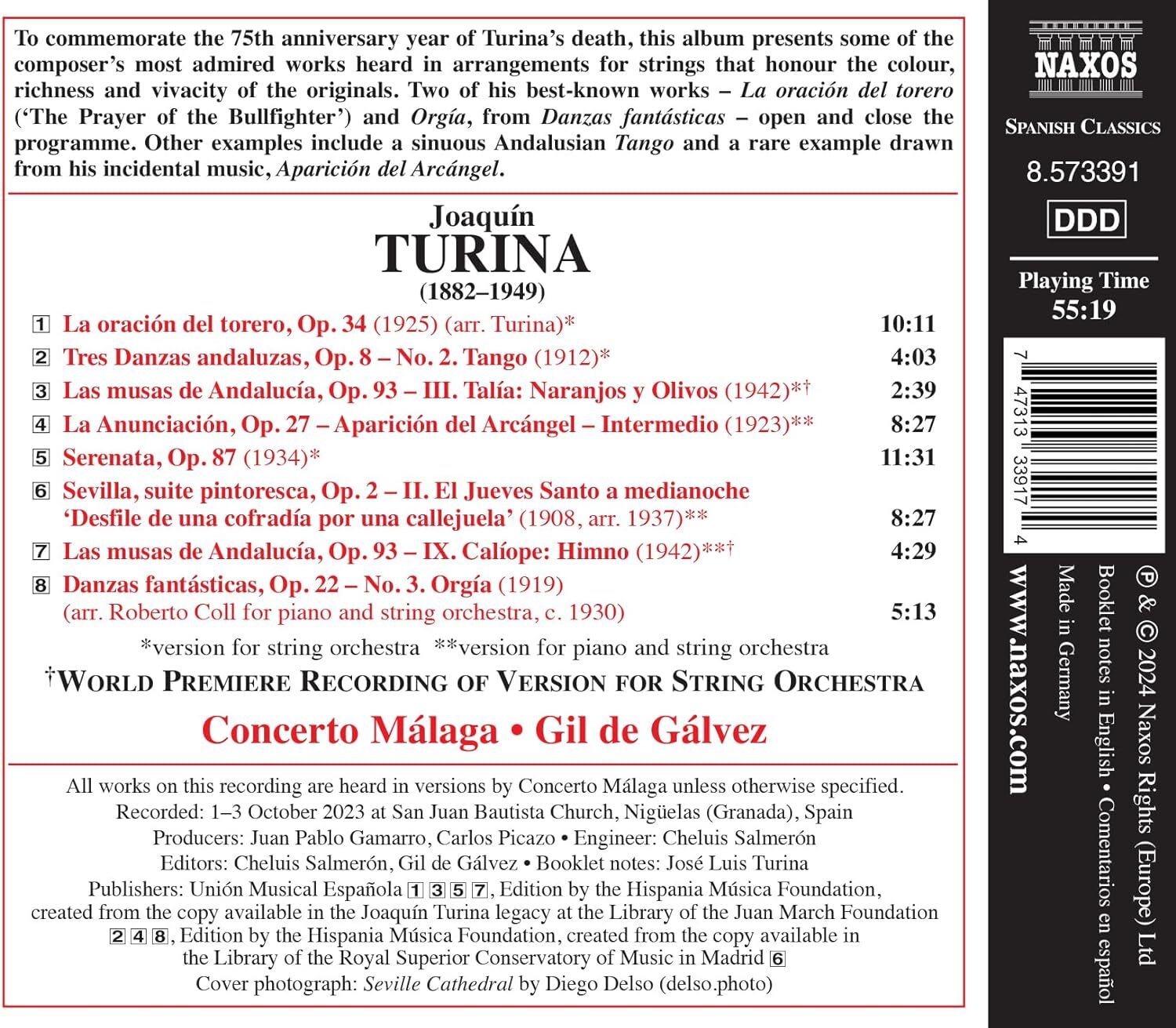 Turina: Works for Strings: La Oración Del Torero/Tango/Orgia