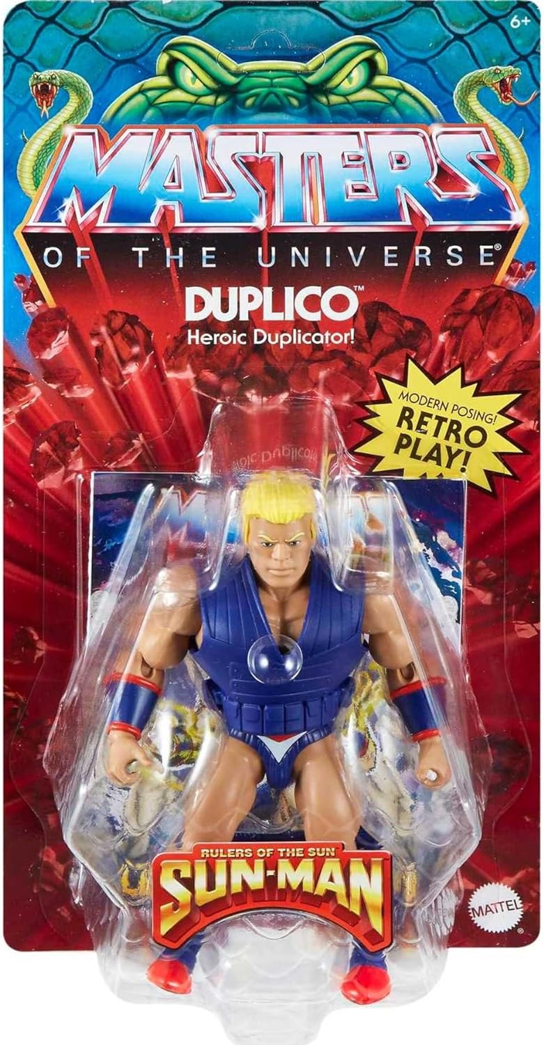 Masters of the Universe Origins Action Figure, Rise of Snake Men Duplico, Articulated Collectible Motu Toy with Accessory and Mini Comic