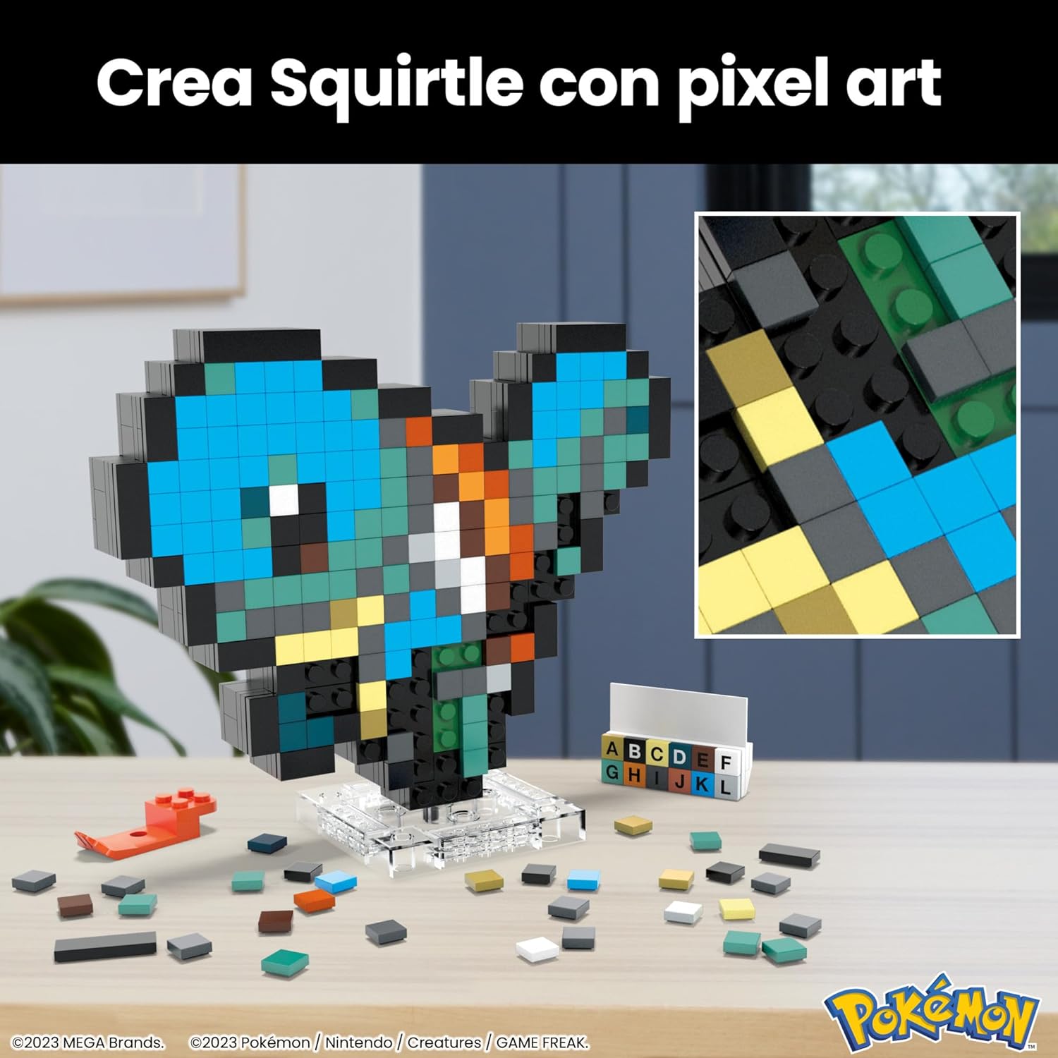 MEGA Pokémon Action Figure Building Set, Squirtle with 367 Pieces and Pixel Retro Style, for Table or Wall Decor, Build & Display Toy for Collectors, HTH77