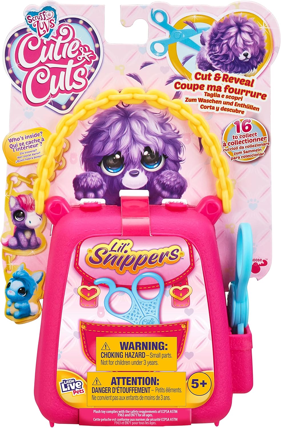 Little Live Pets Scruff-a-Luvs Cutie Cuts Lil Snippers Cut fur, reveal, groom & love plush rescue pet 30161