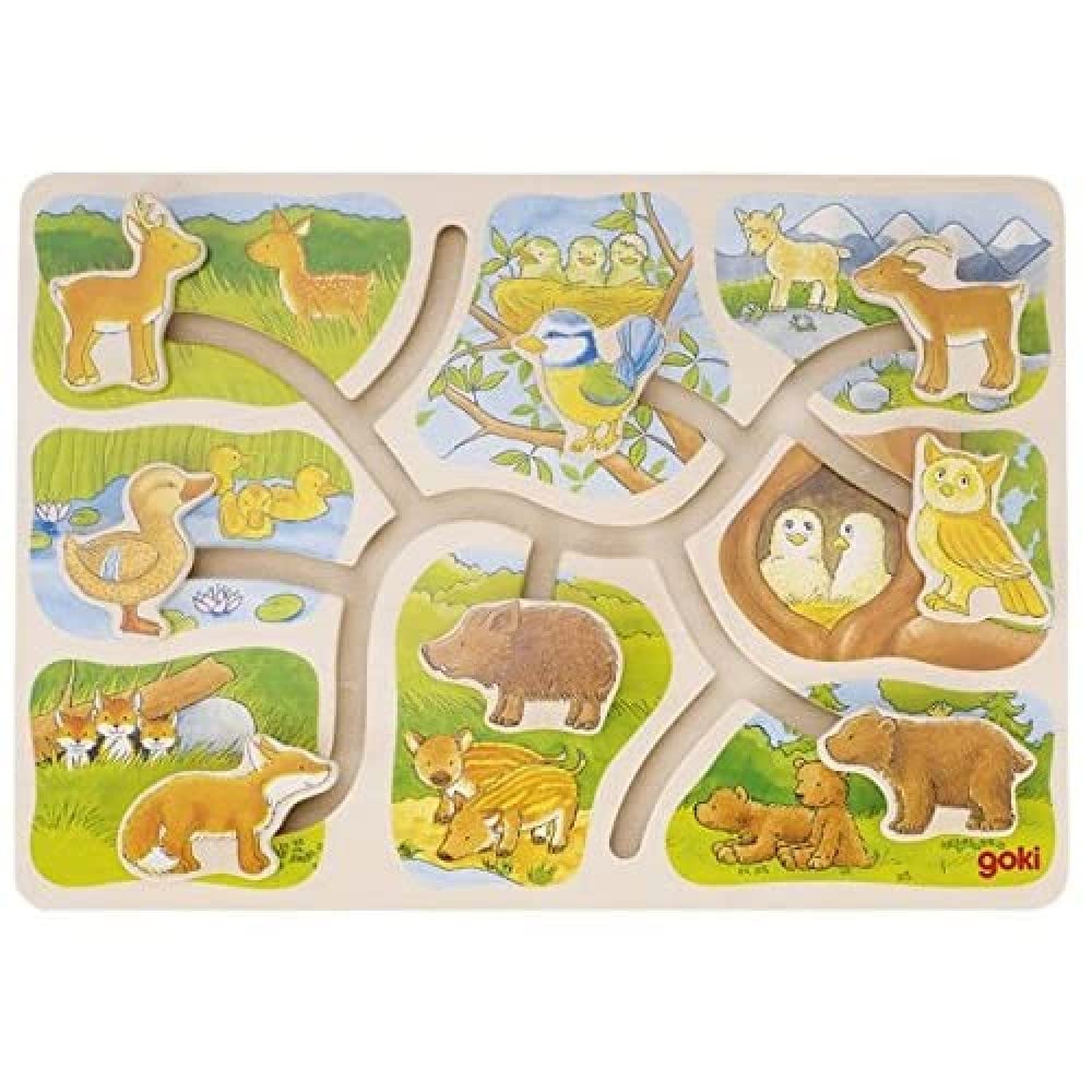 GOKI- Puzzles de maderaPuzzles de maderaGOKIPuzzle Deslizante, ¿Dónde está mi Hijo, Multicolor (1