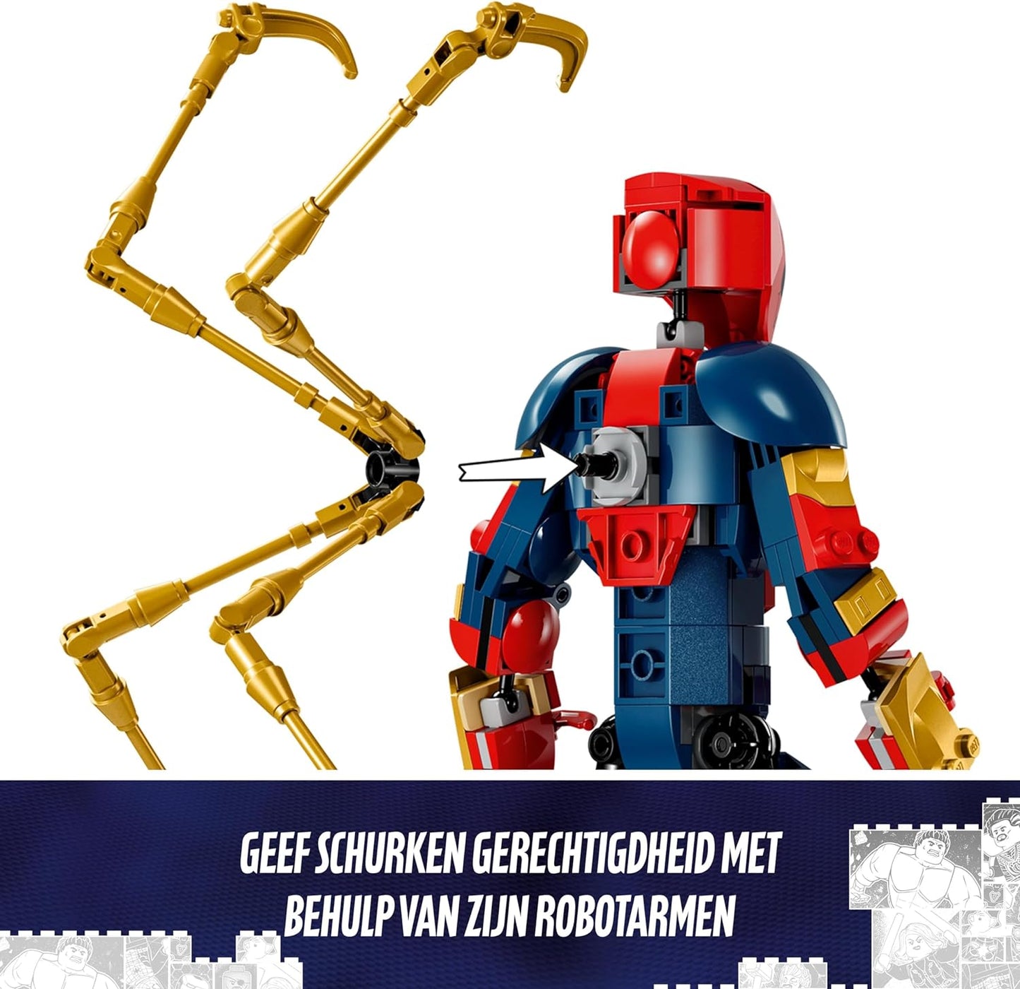 LEGO Marvel Iron Spider-Man Construction Figure, Super-Hero Action Toy for 8 Plus Year Old Kids, Boys & Girls who Love Role-Play Toys, with Armour, Buildable Model, Avengers Gift Idea 76298