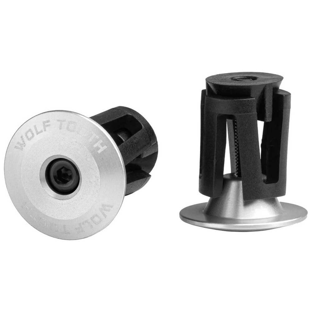 Wolf Tooth Alloy Bar End Plugs Raw Silver / One Size (One Size)