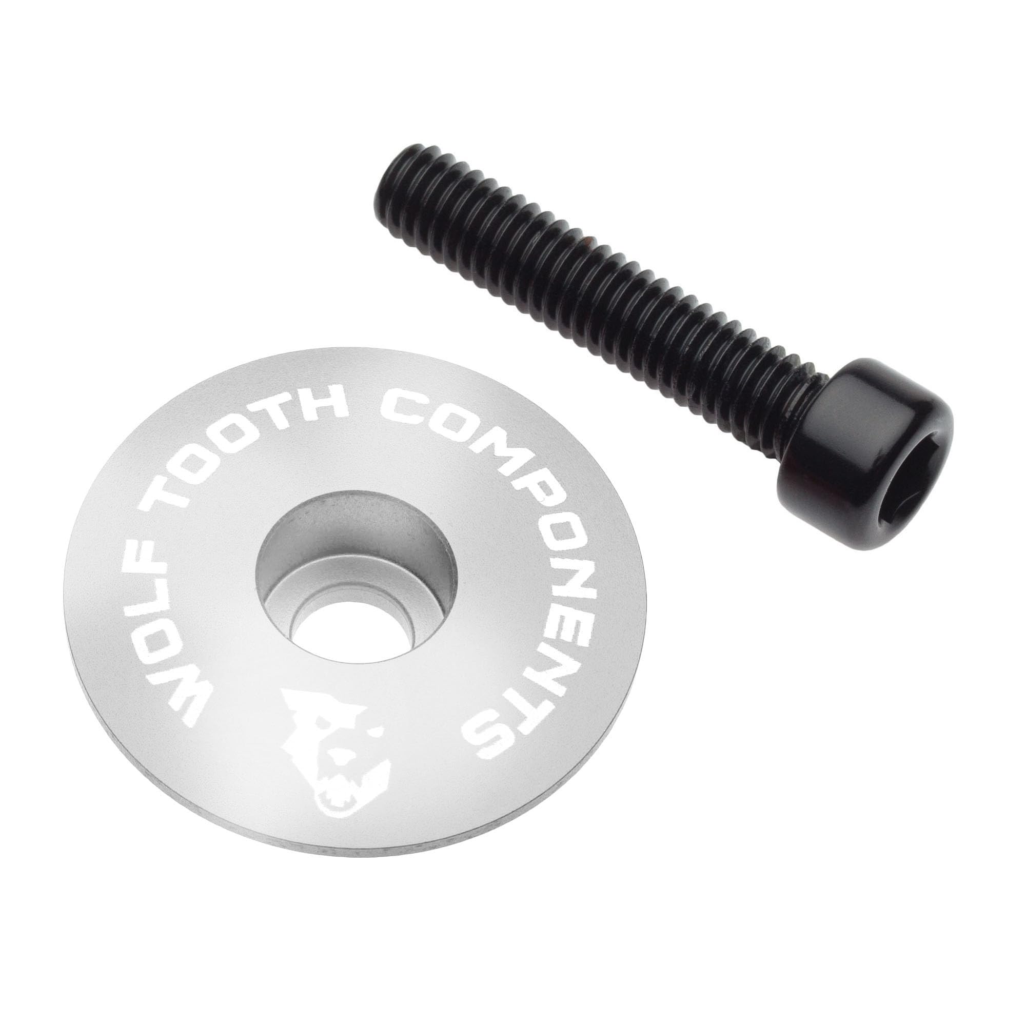 Wolf Tooth Ultralight Stem Cap and Bolt Raw Silver / One Size (One Size)