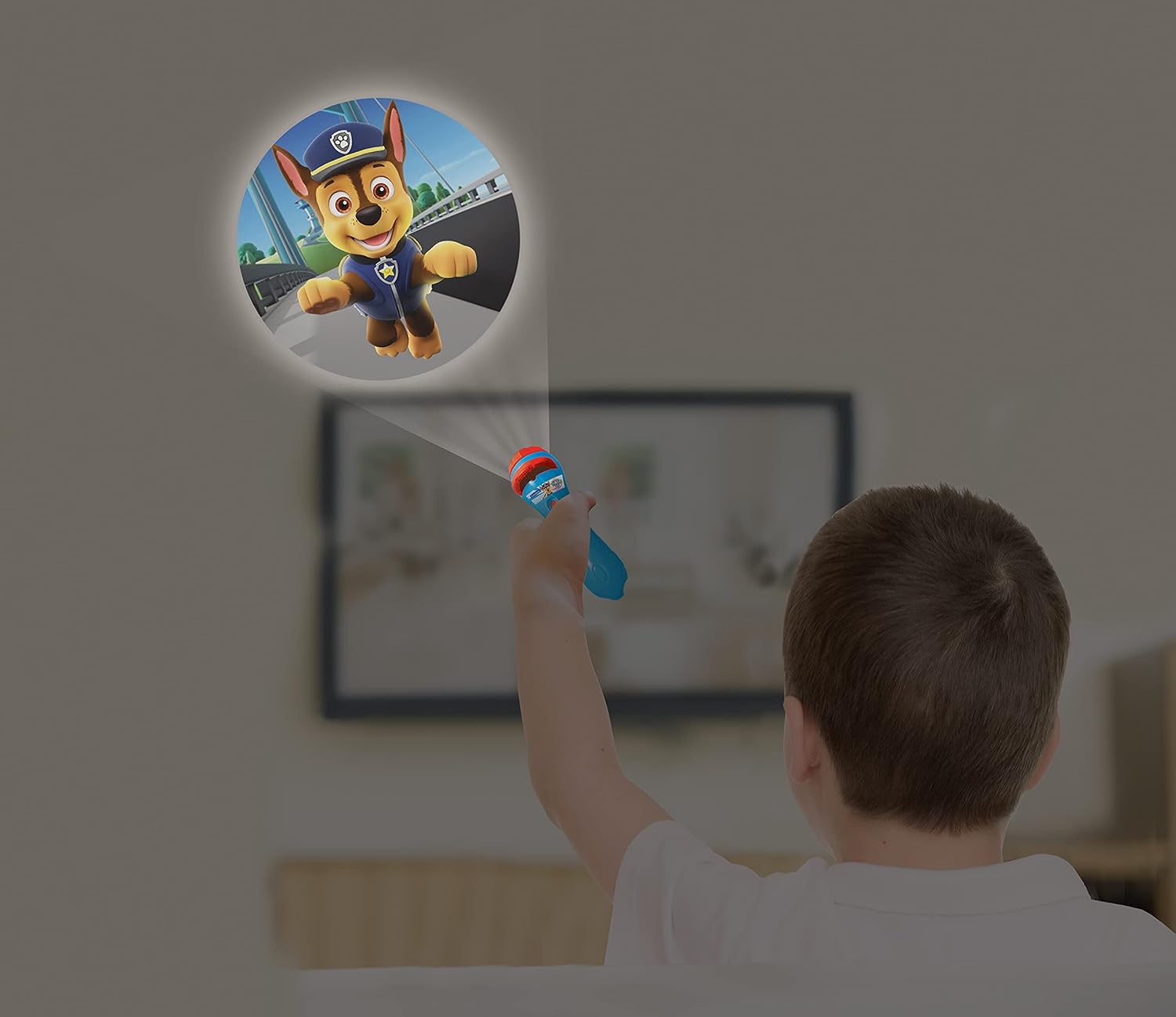 Lexibook LTC050PA, Paw Patrol helper on four paws flashlight and projector with 3 lenses, 24 pictures, create your own stories,White,Medium