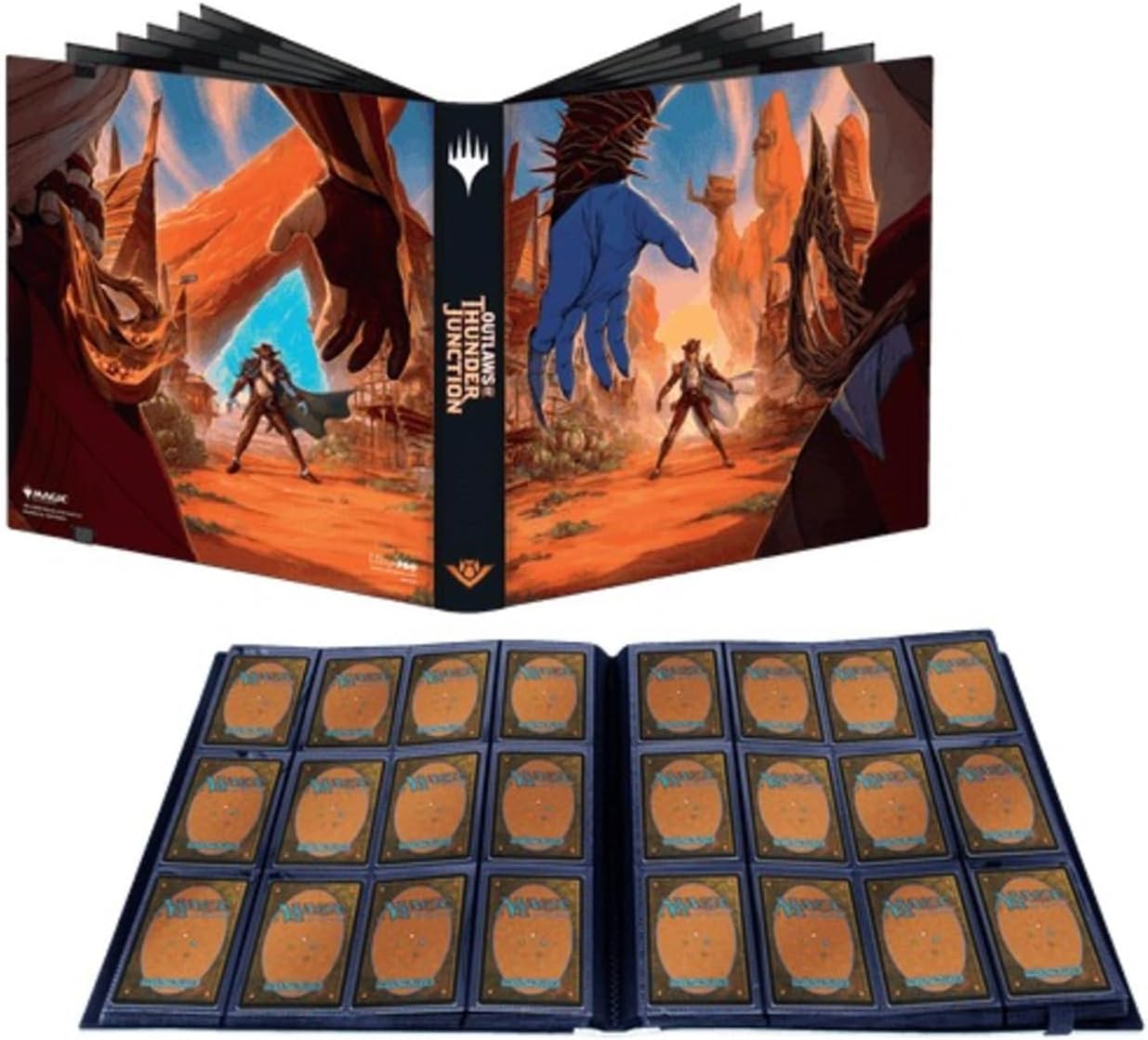 Ultra PRO - Outlaws of Thunder Junction 12-Pocket PRO-Binder Ft. Oko and Kellan Standoff for Magic: The Gathering, Premium Exclusive Artwork Trading Card Game Storage Solution
