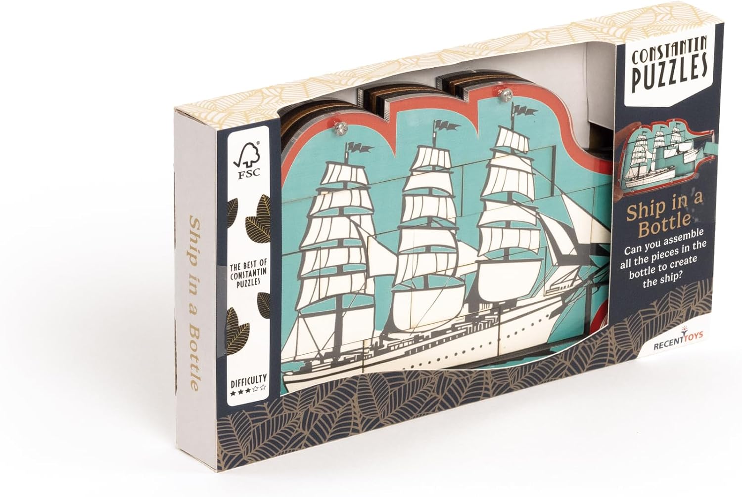 Constantin- Ship In A Bottle Rompecabezas, Multicolor (Recent Toys C5099