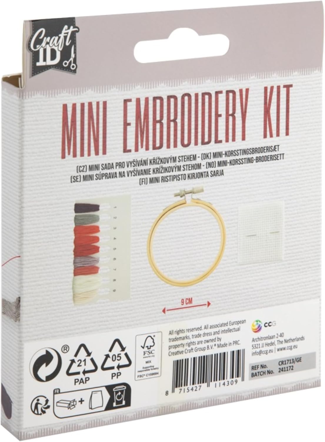 Craft ID Mini Embroidery Kit Bird (CR1713
