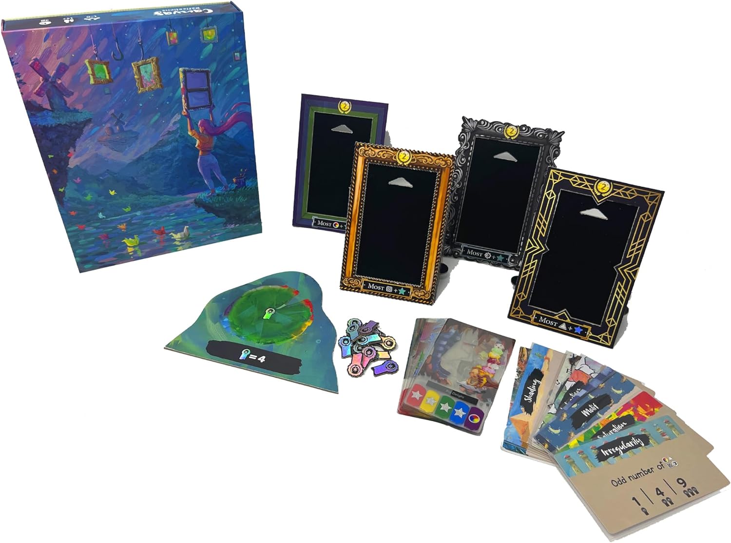 Canvas Finishing Touches Board Game Expansion - Create Stunning Masterpieces. Art Competition and Puzzle Game for Kids & Adults, Ages 14+, 1-5 Players, 30 Minute Playtime, Made by R2i Games