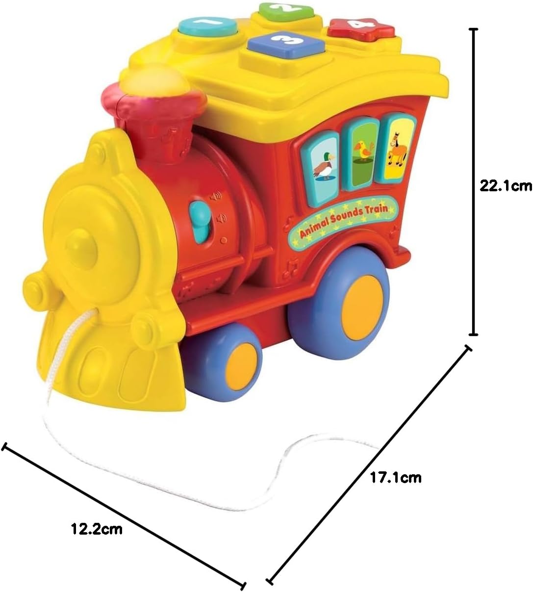 winfun Animal Sounds Train | Musical Pull Along Train With Interactive Animal Sound Effect Buttons | Promotes Learning And Development | Suitable For Boys And Girls Ages 6 Months + 000677