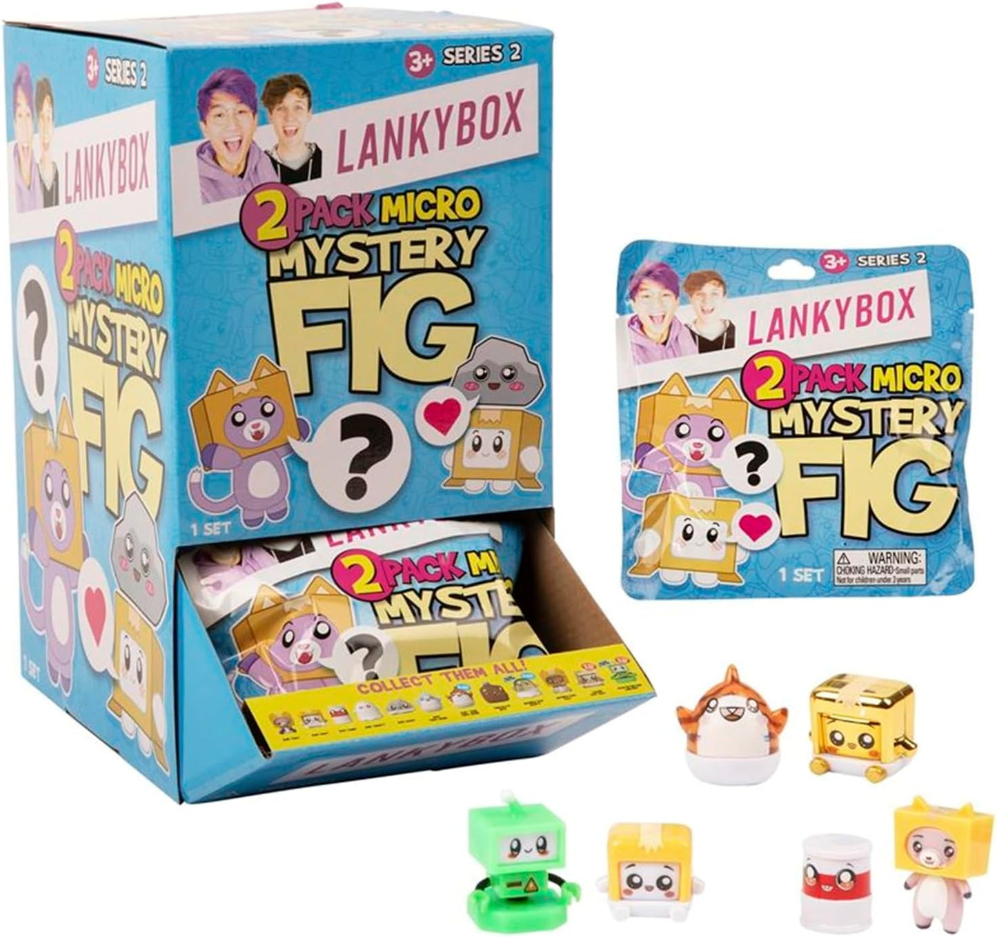 LankyBox 22202 Mystery Micro 2 Pack, Series 2, Collectible Mini Figures, Ultra-Rare Editions, Officially Licensed Merch-STYLES MAY VARY