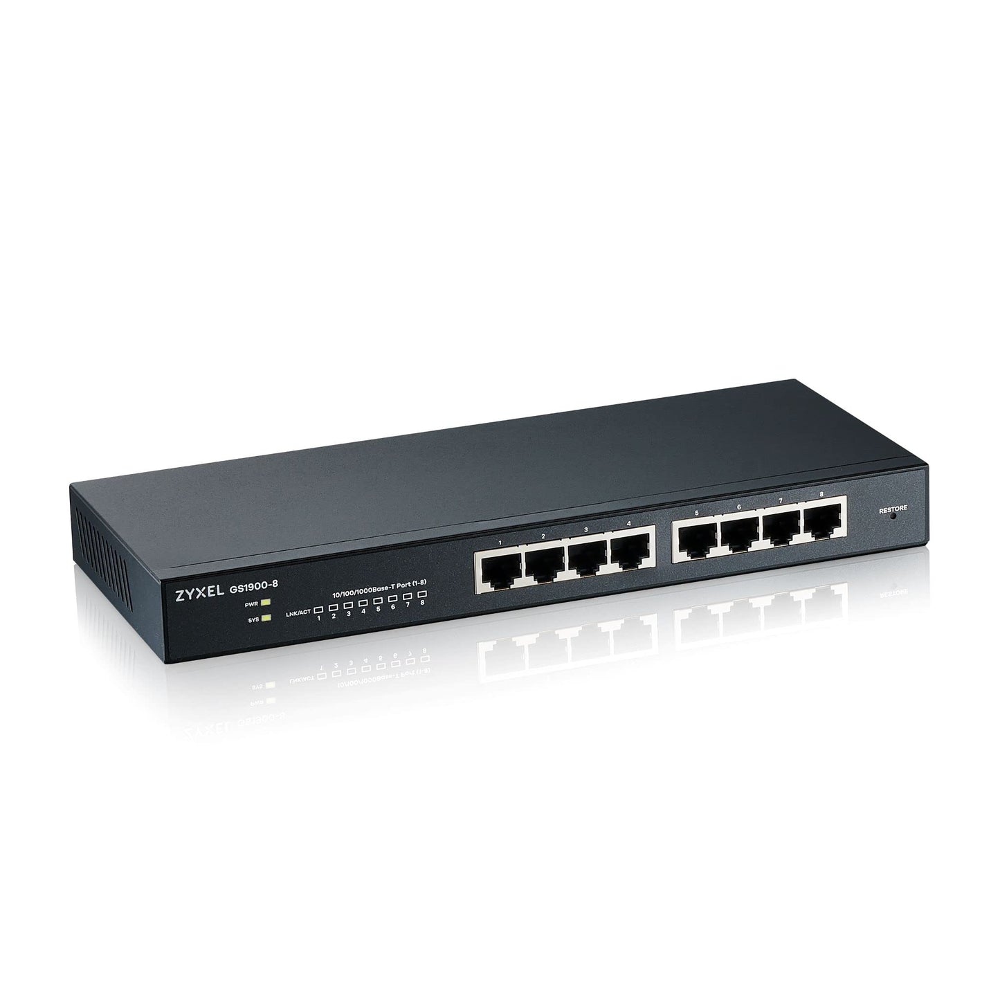 Zyxel 8-Port Gigabit Switch | Smart Managed | Desktop/Wallmount and Fanless | VLAN, IGMP, QoS