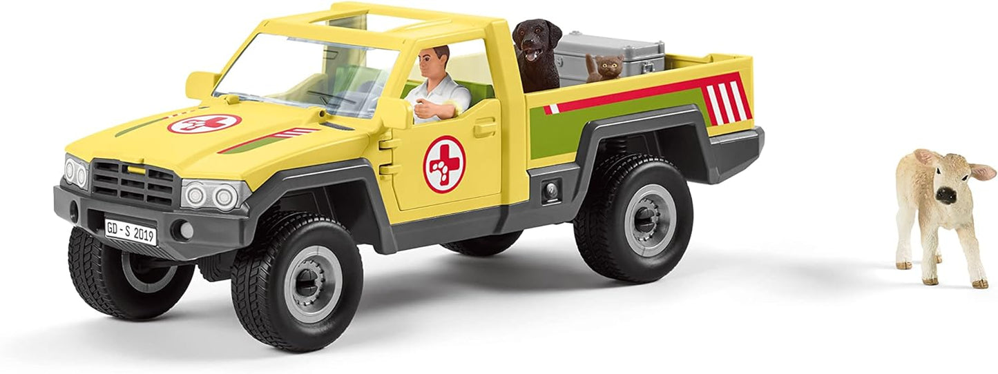 schleich 42503 Wild Life Veterinarian visit at the farm playset for ages 4+, 12 pieces Old pakaging