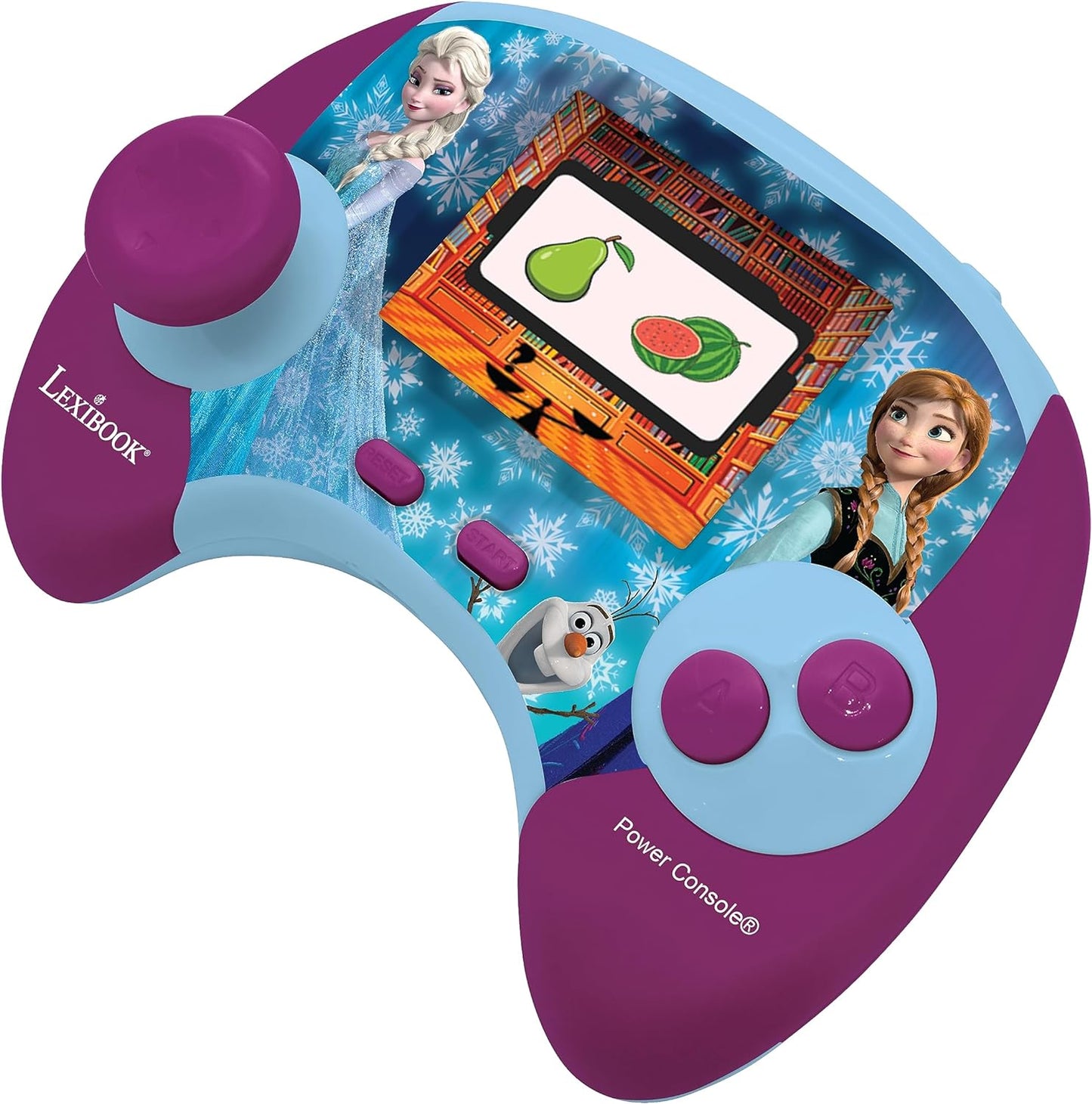 Lexibook, Frozen, Power Console®, Bilingual educational game console with 100 activities, French/English, Blue/purple, JCG100FZi1 Frozen - FR/EN