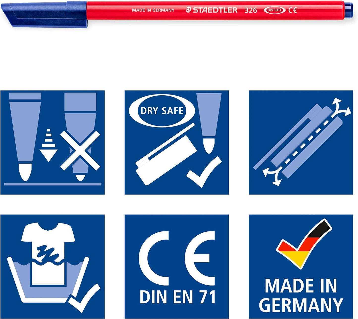 STAEDTLER 326 C20 Fibre-Tip Pen in Cardboard Pack - Assorted Colours (Pack of 20) 1 count (Pack of 1)