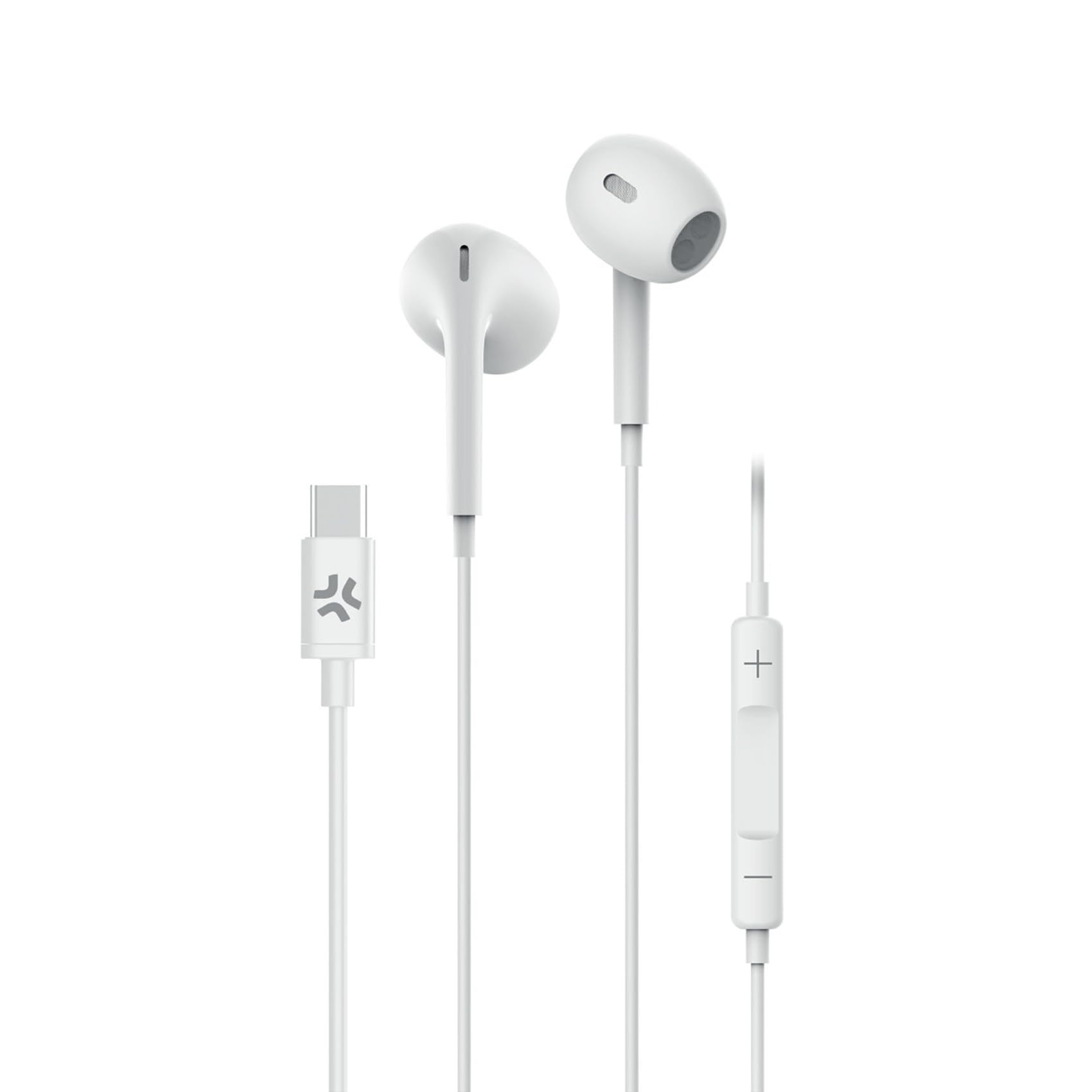 Celly UP1300 C-Type Wired Drop Stereo Earphone, White